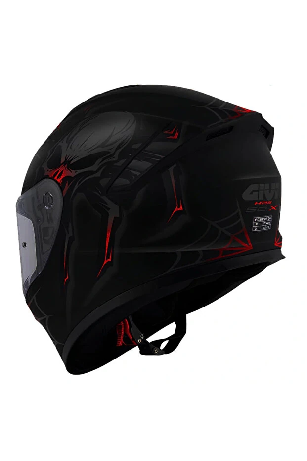 GIVI 50.X ARACHNO MAT SİYAH KIRMIZI KASK M BEDEN
