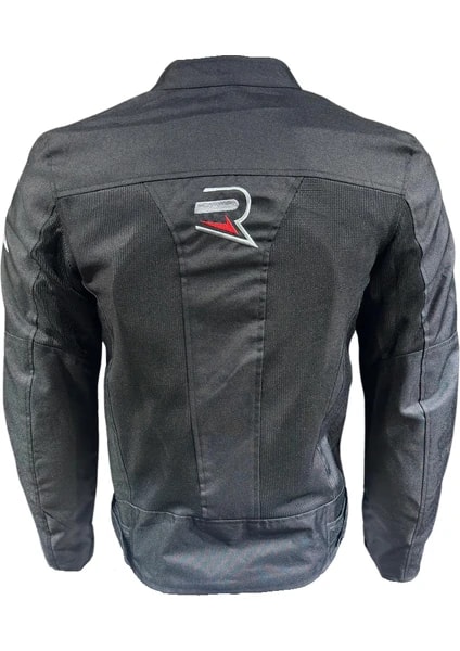 Revertech Aura Siyah / Terletmeyen Fileli Kumaş - Bel, Dirsek ve Sırt Korumalı Motosiklet Montu - L Beden