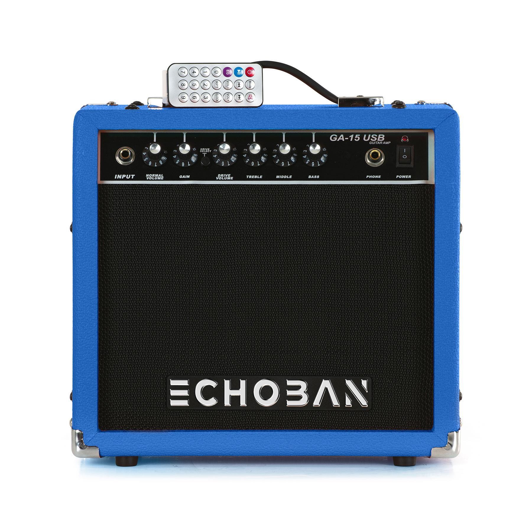 Echoban GA15USB 15 Watt Mavi Gitar Amfisi USB