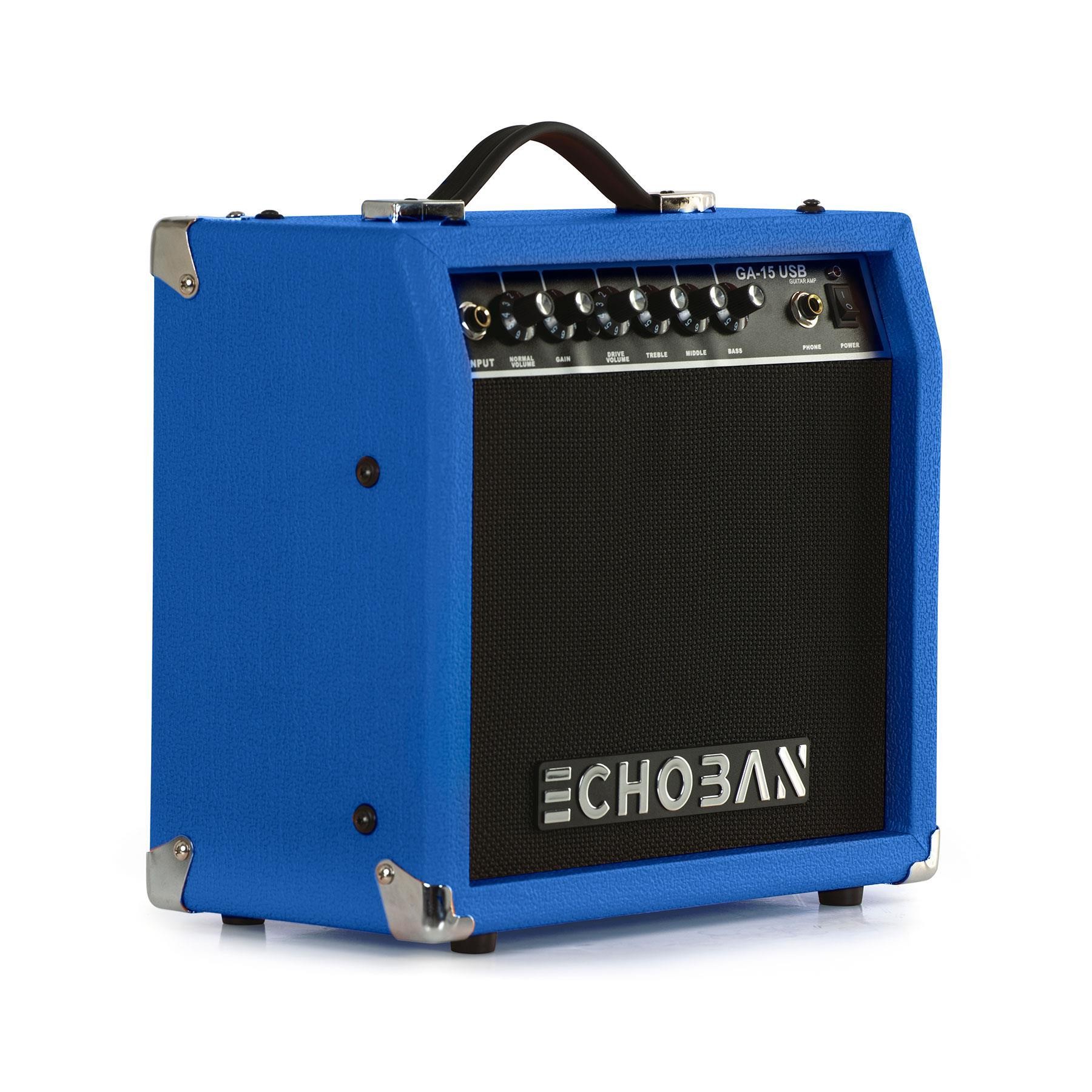 Echoban GA15USB 15 Watt Mavi Gitar Amfisi USB