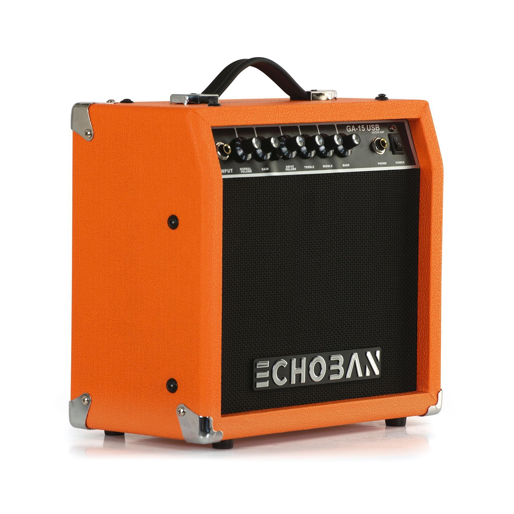 Echoban GA15USB 15 Watt Turuncu Gitar Amfisi USB