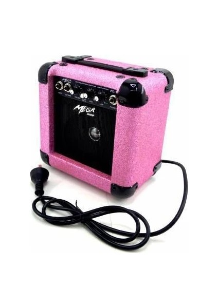 MEGA PL-10PKS 10W Gitar Amfisi Amplifikatörü (Simli Pembe)