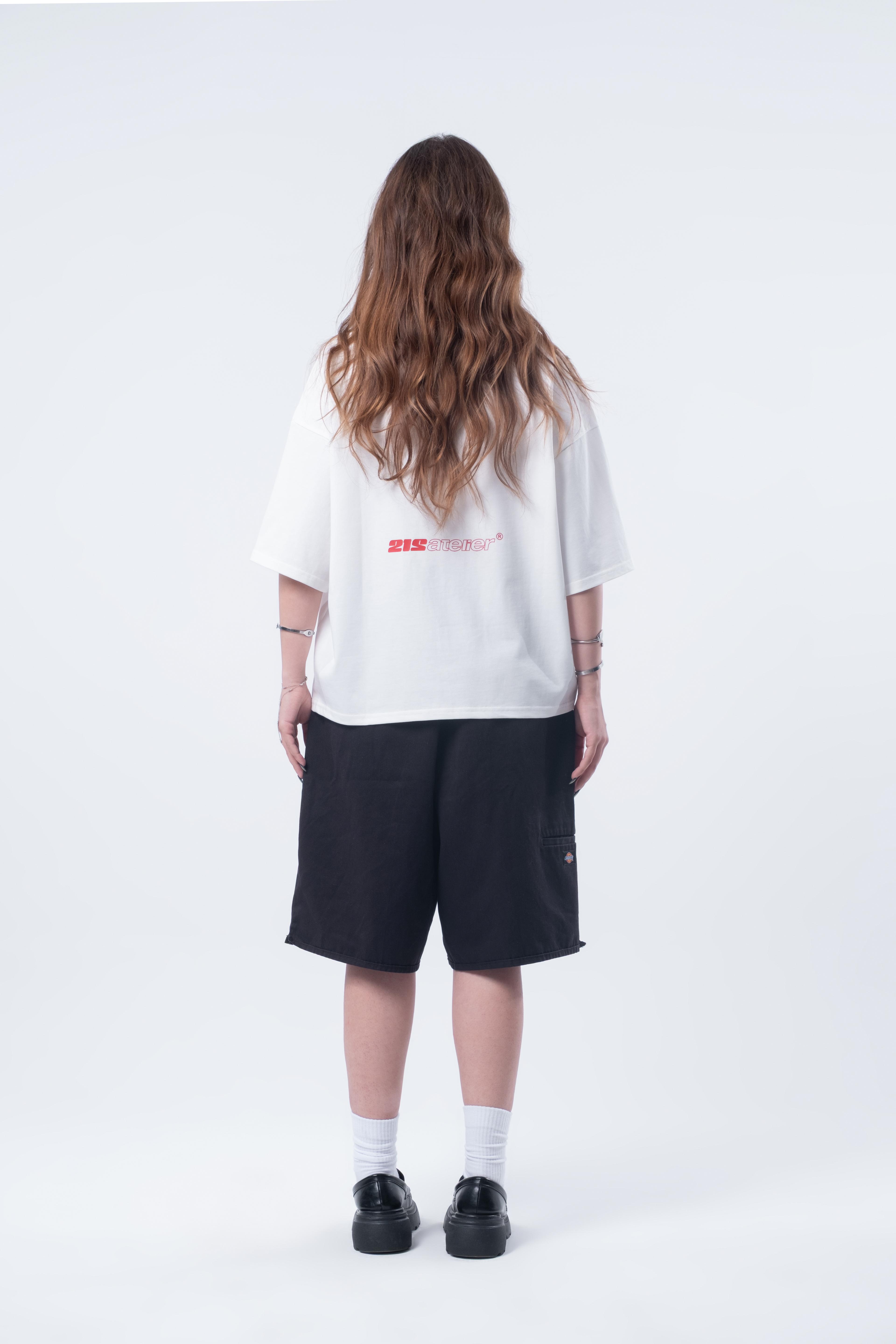 Kısa Kollu Boxy Fit Kırık Beyaz T-shirt 