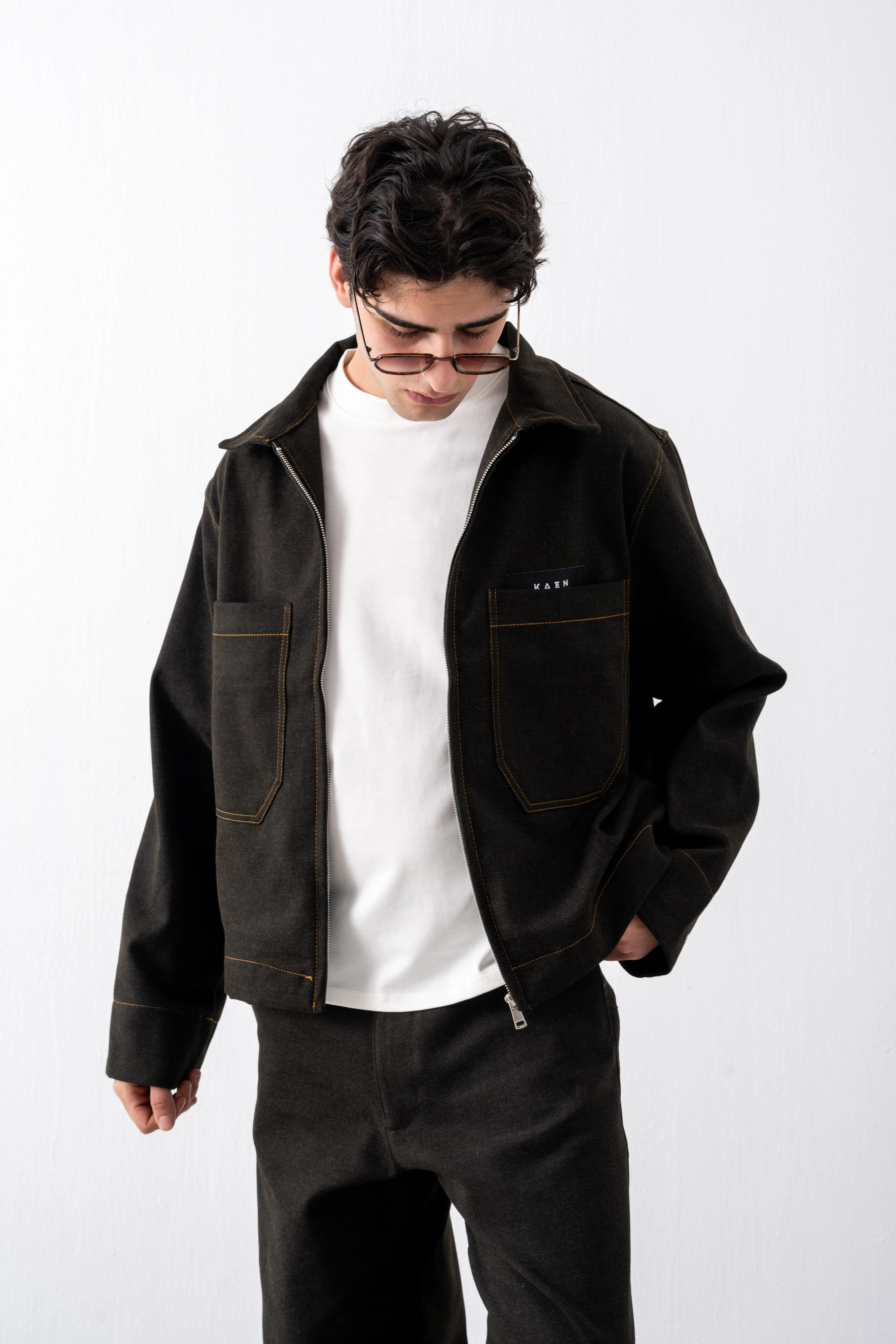  Kaen Tokyo Kahverengi Denim Ceket