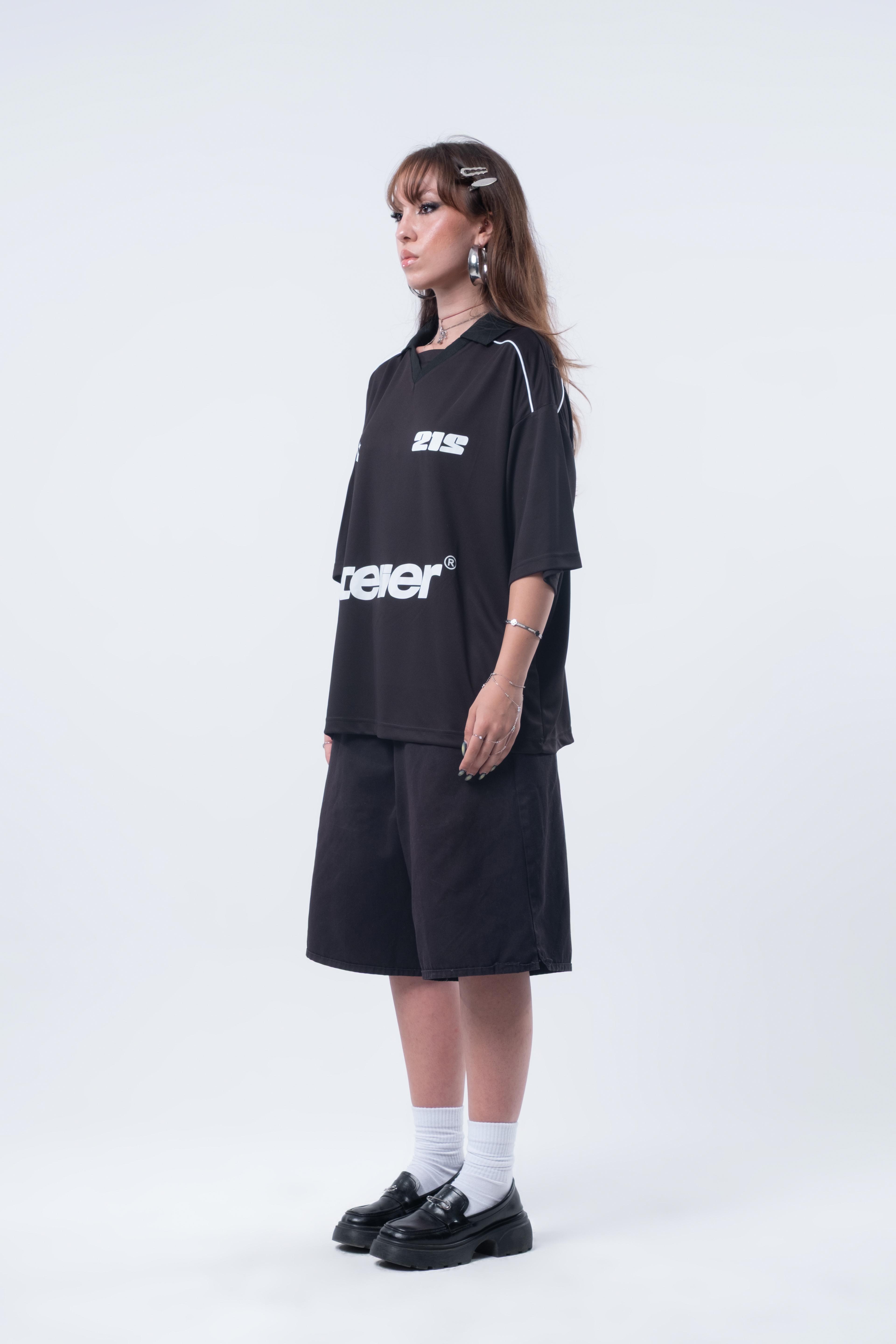 Oversize Jersey Siyah T-shirt