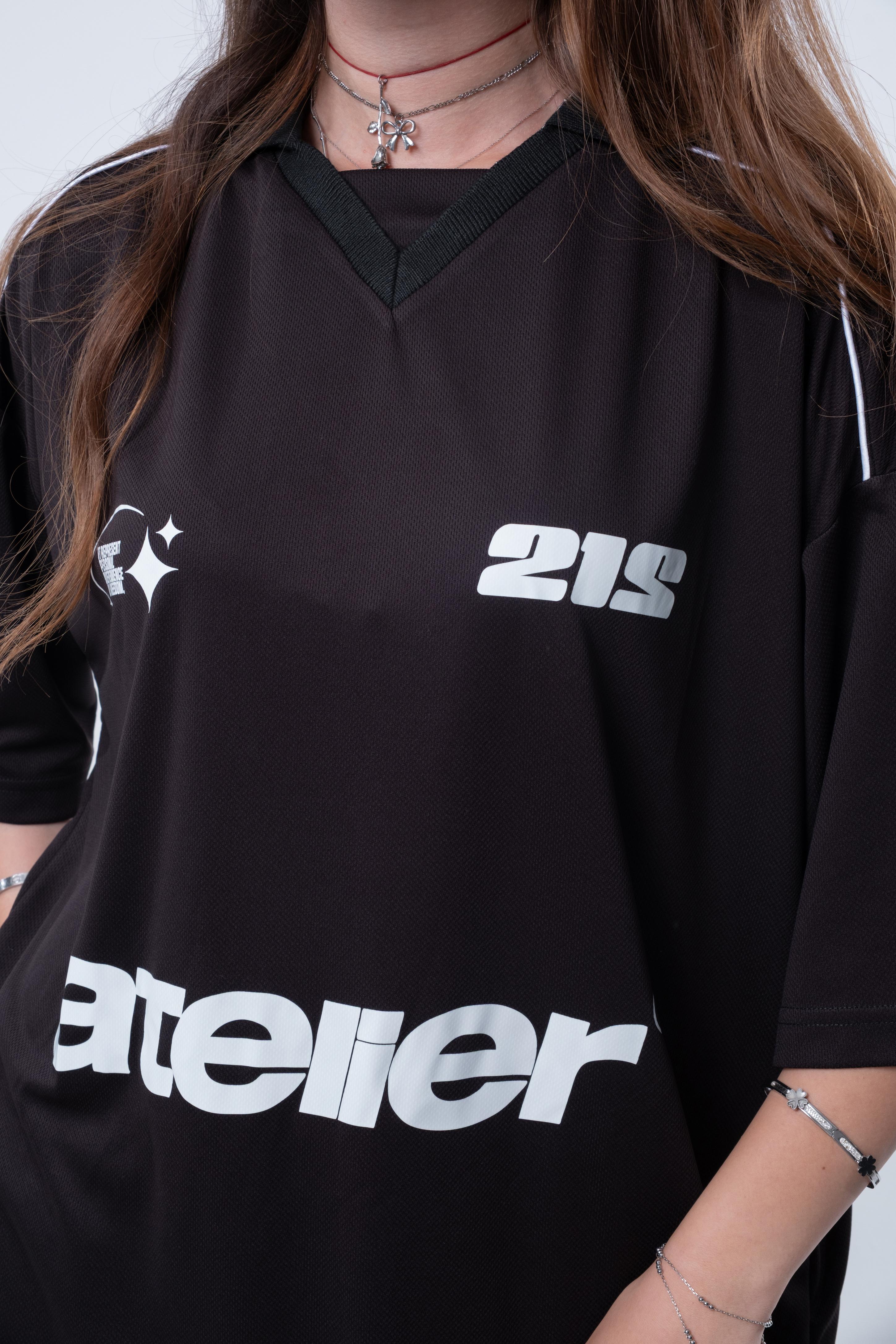 Oversize Jersey Siyah T-shirt