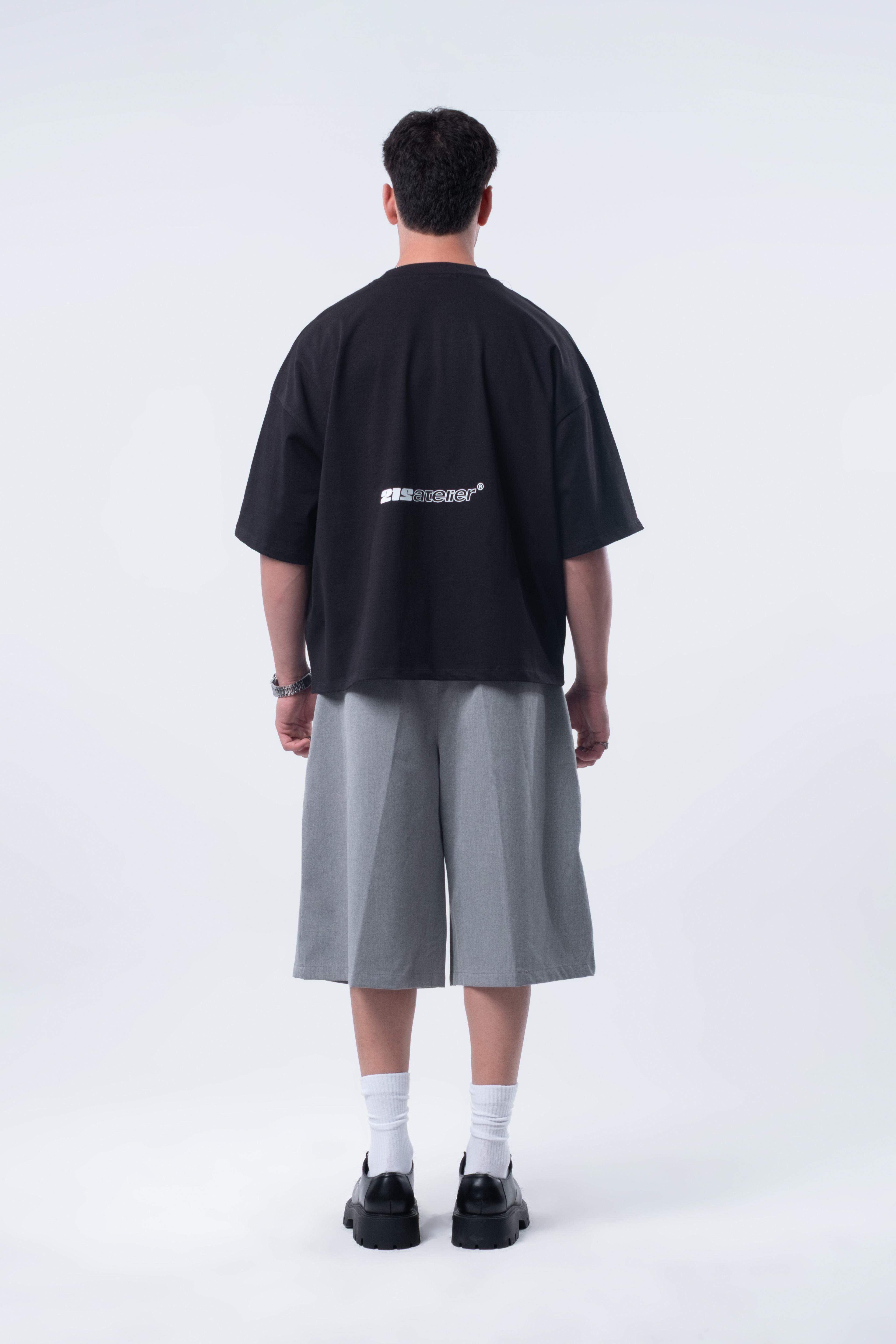 Kısa Kollu Boxy Fit T-shirt Siyah