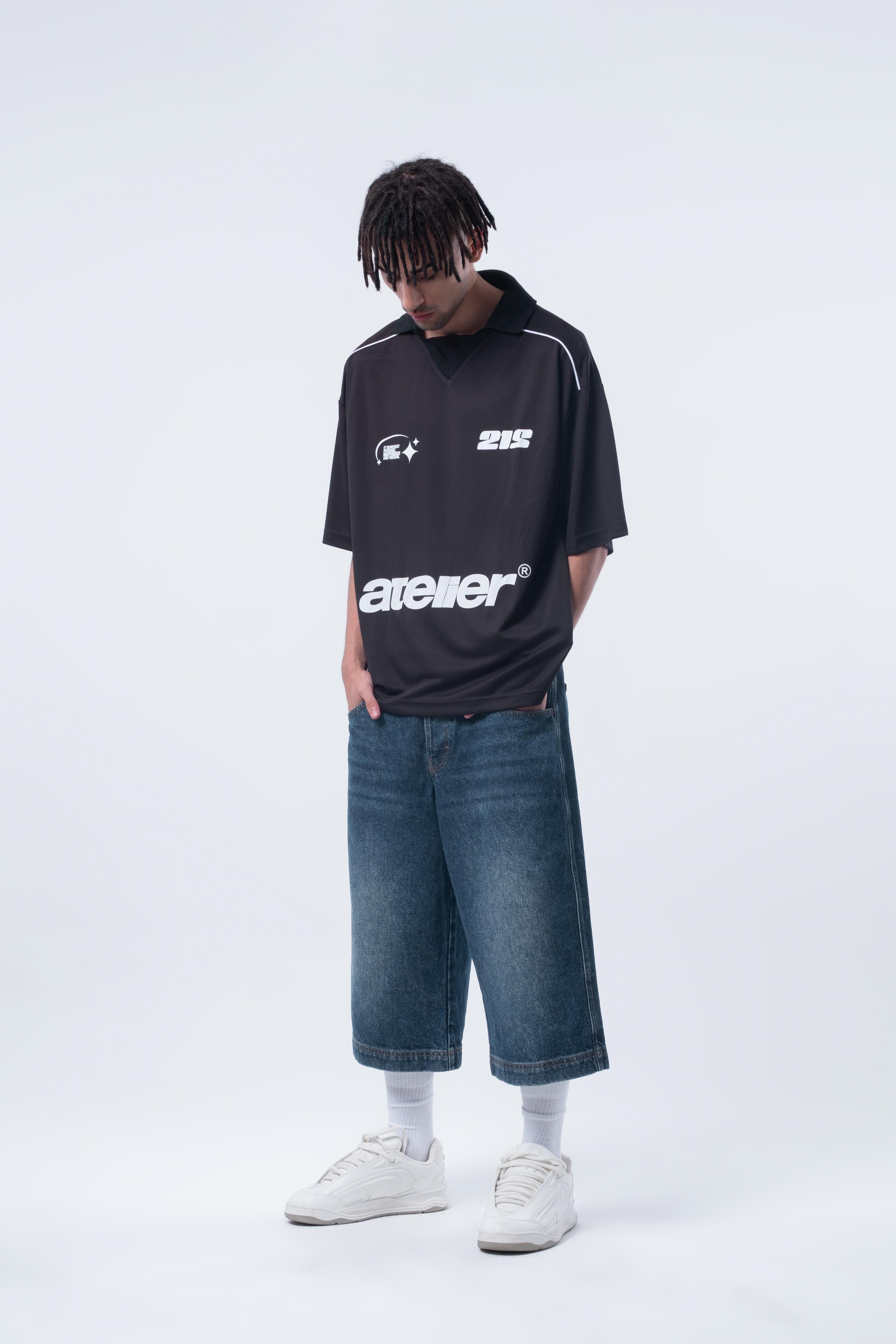 Oversize Jersey Siyah T-shirt