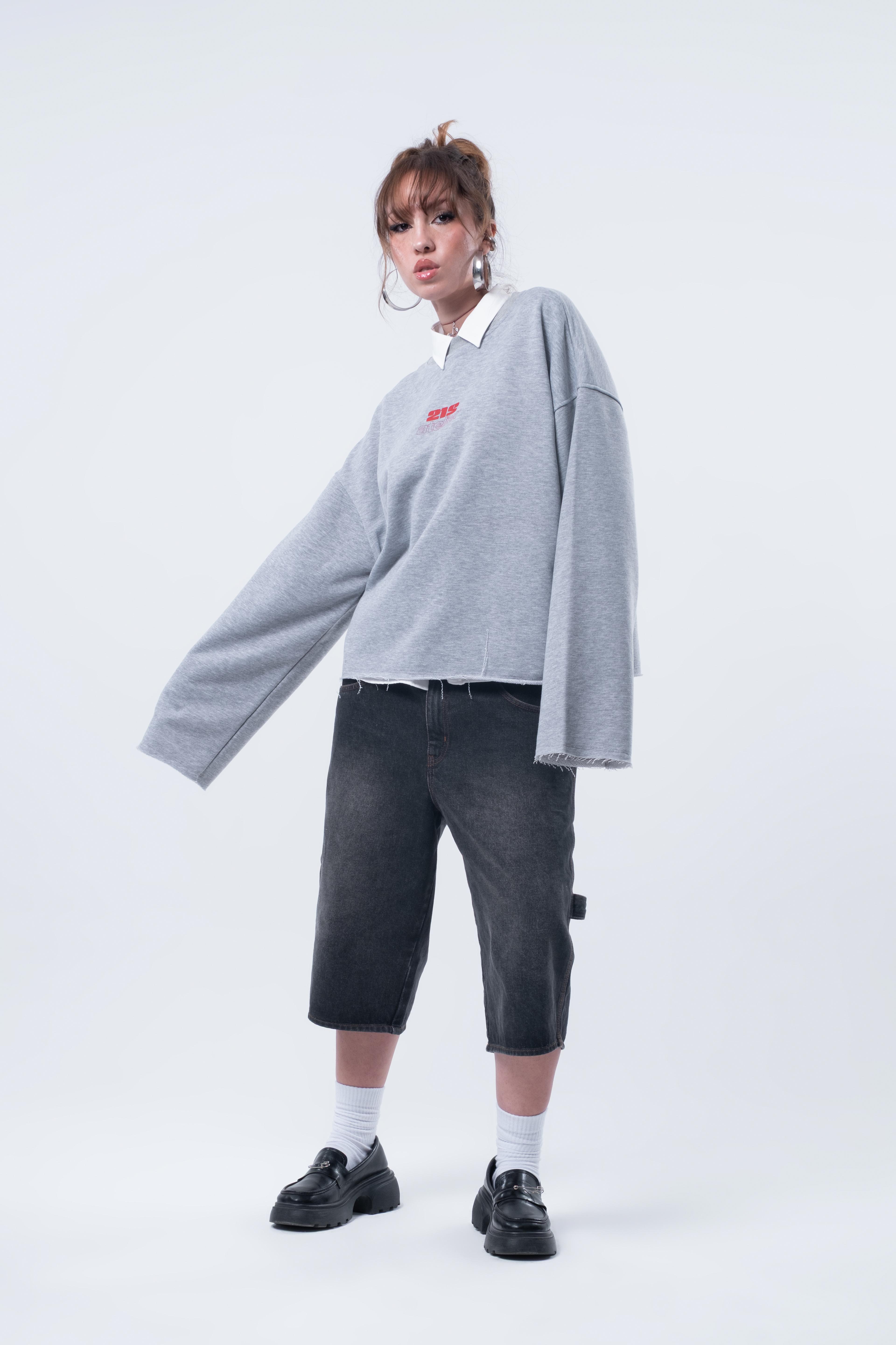 Uzun Kollu Boxy Fit Grimelanj Sweatshirt