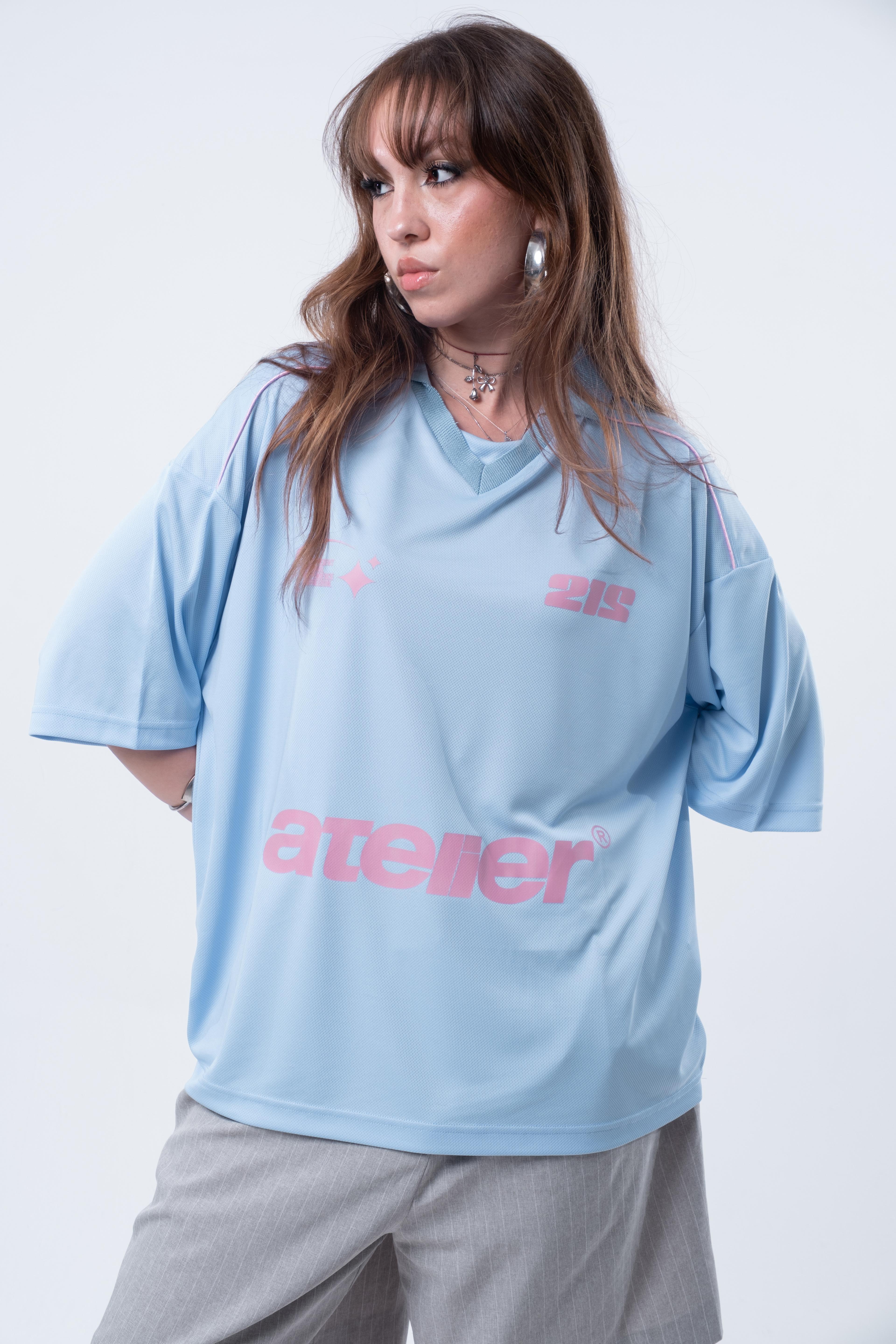 Oversize Jersey Bebek Mavi T-shirt