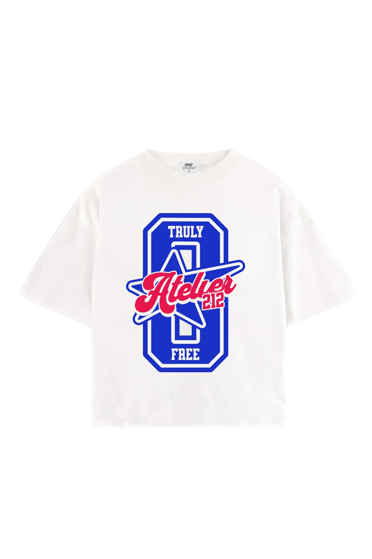 BOXY FİT TRULY FREE BASKILI KIRIK BEYAZ T-SHIRT