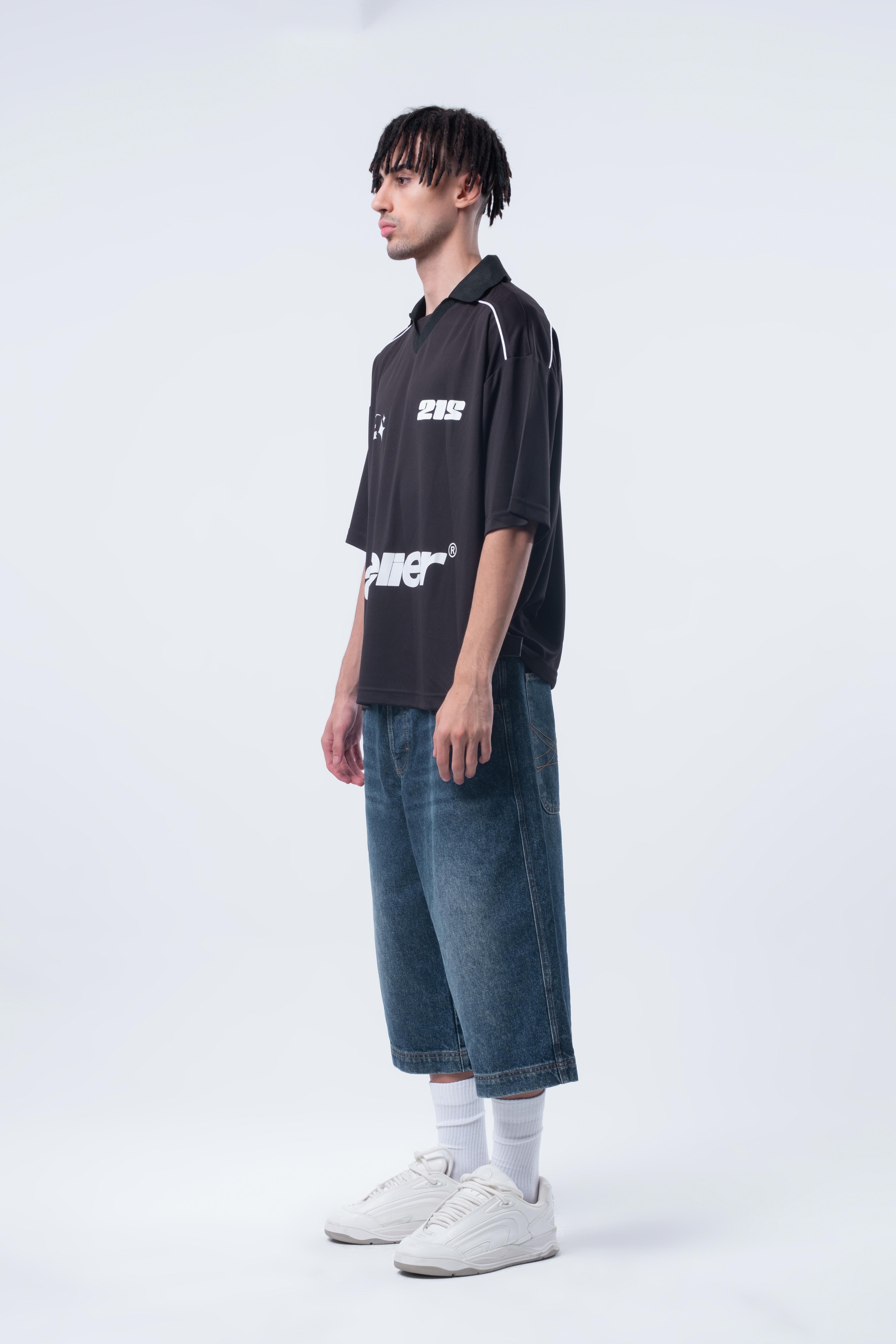 Oversize Jersey Siyah T-shirt