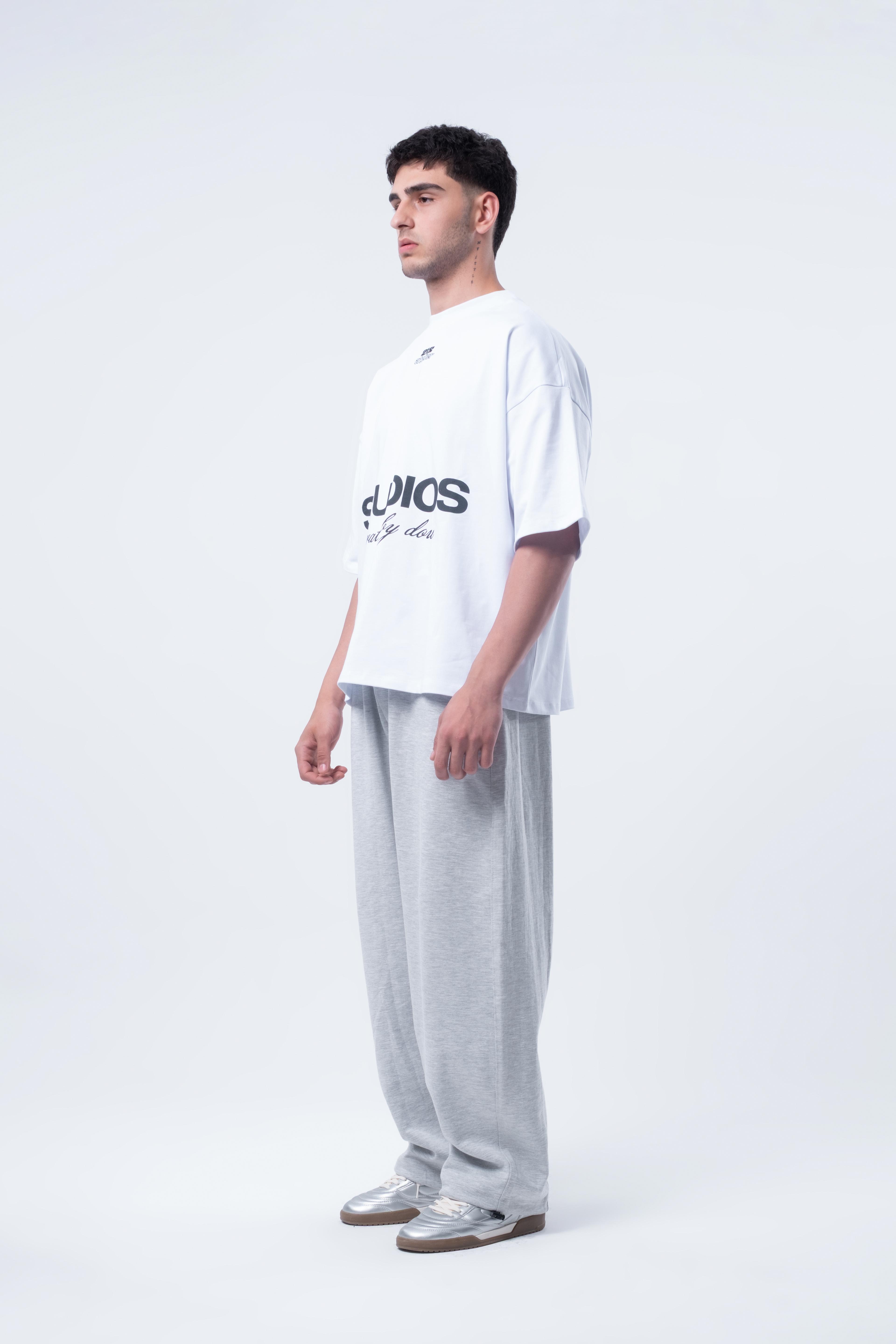 Kısa Kollu Boxy Fit Beyaz T-shirt 