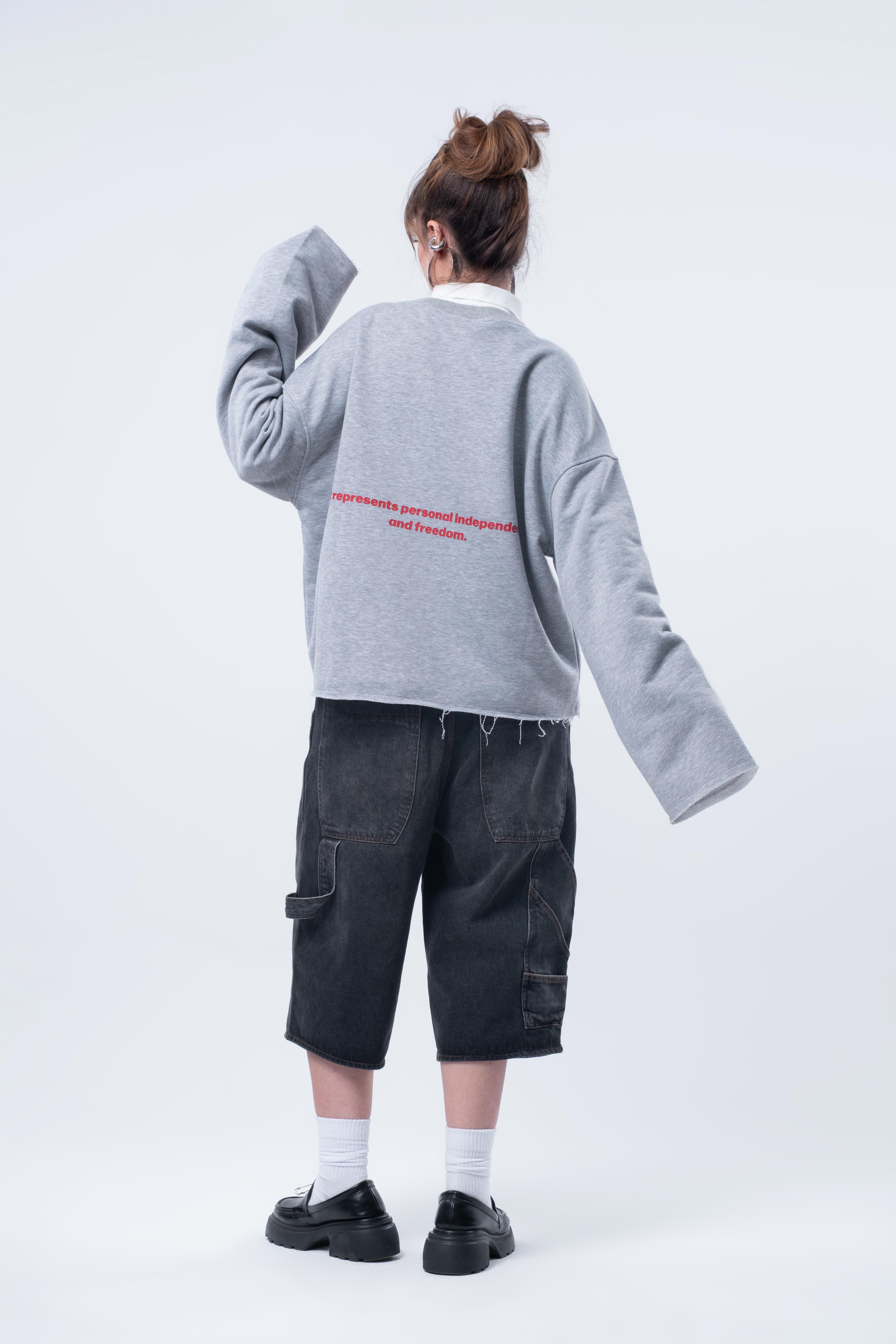Uzun Kollu Boxy Fit Grimelanj Sweatshirt