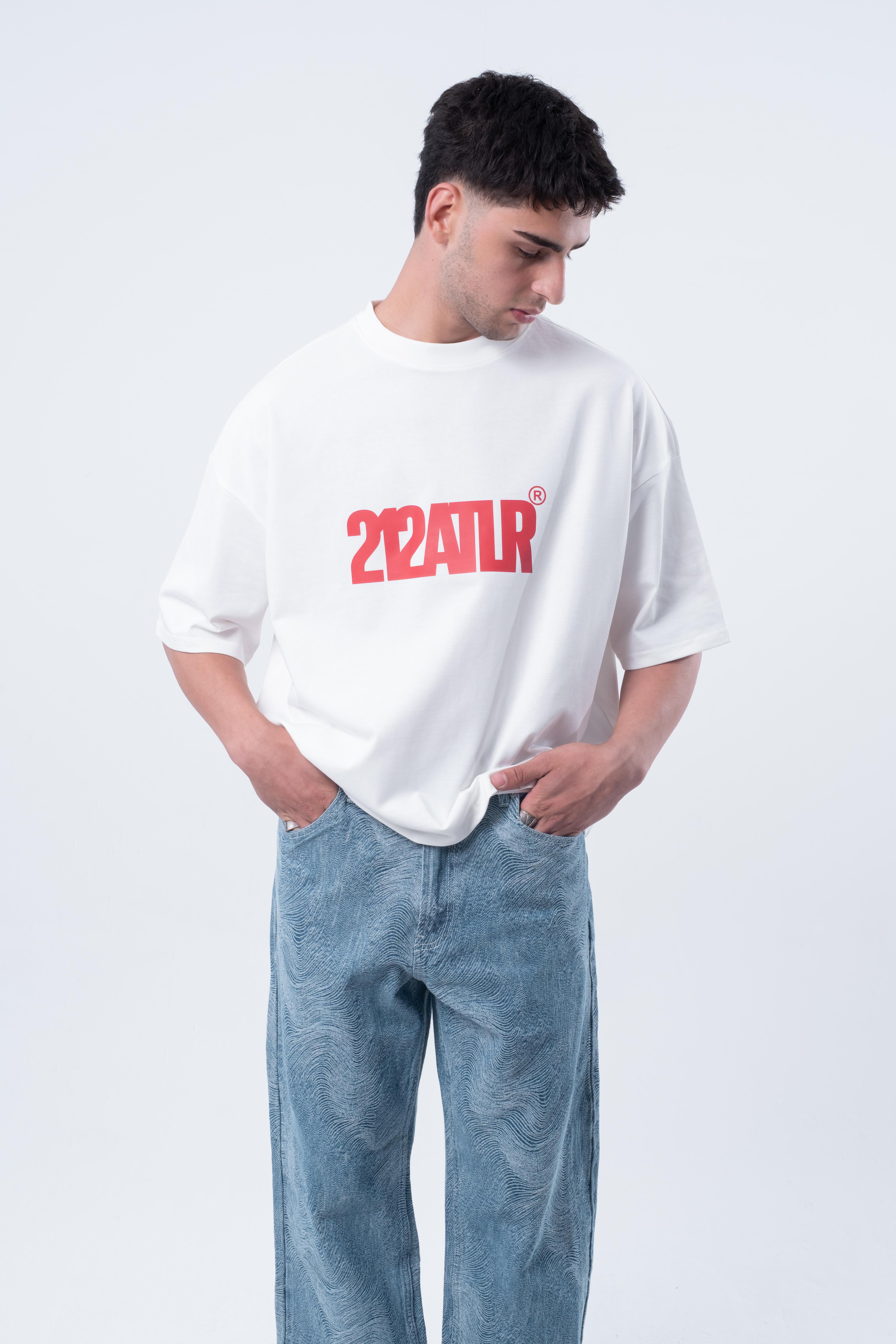 Kısa Kollu Boxy Fit Kırık Beyaz T-shirt 