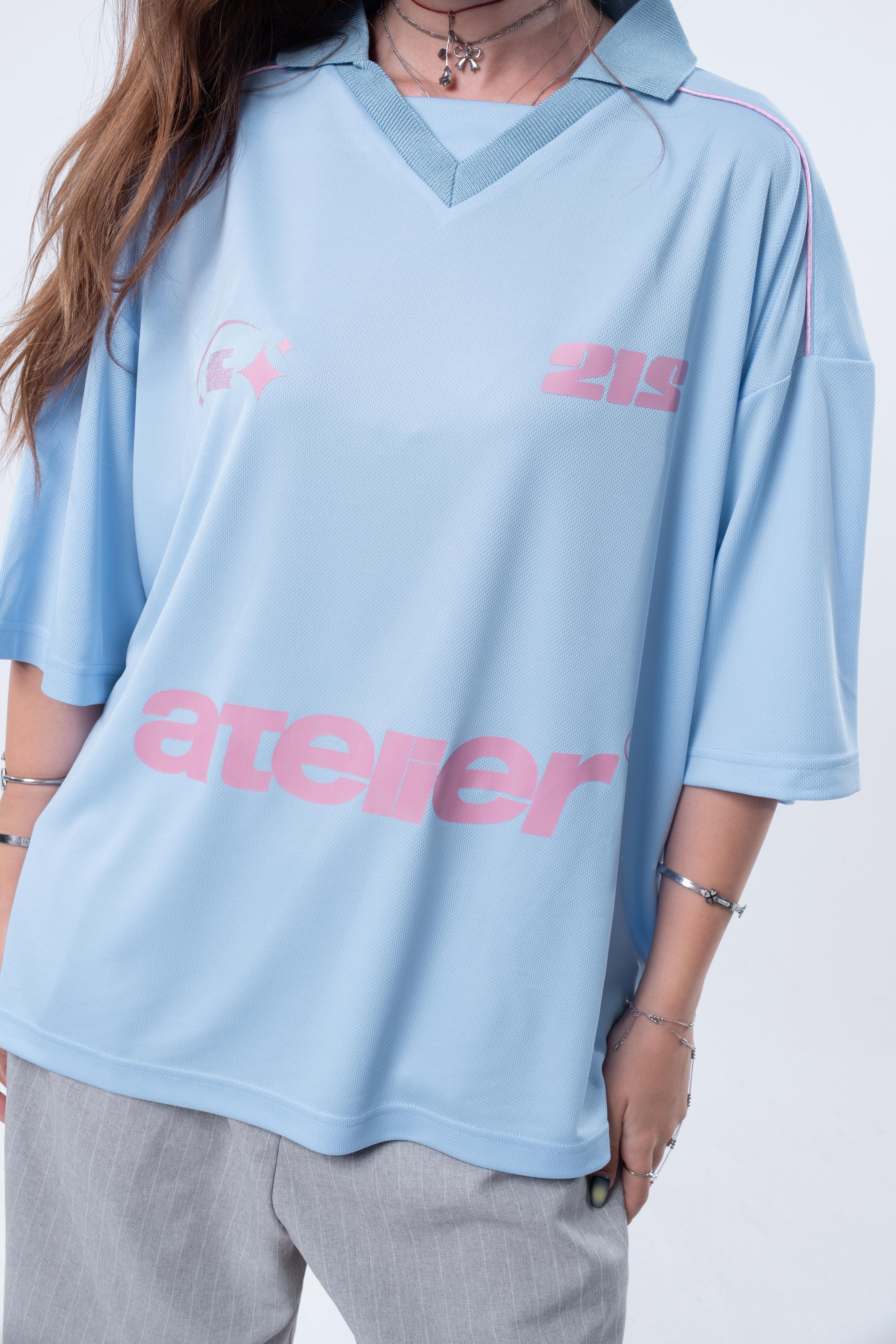 Oversize Jersey Bebek Mavi T-shirt