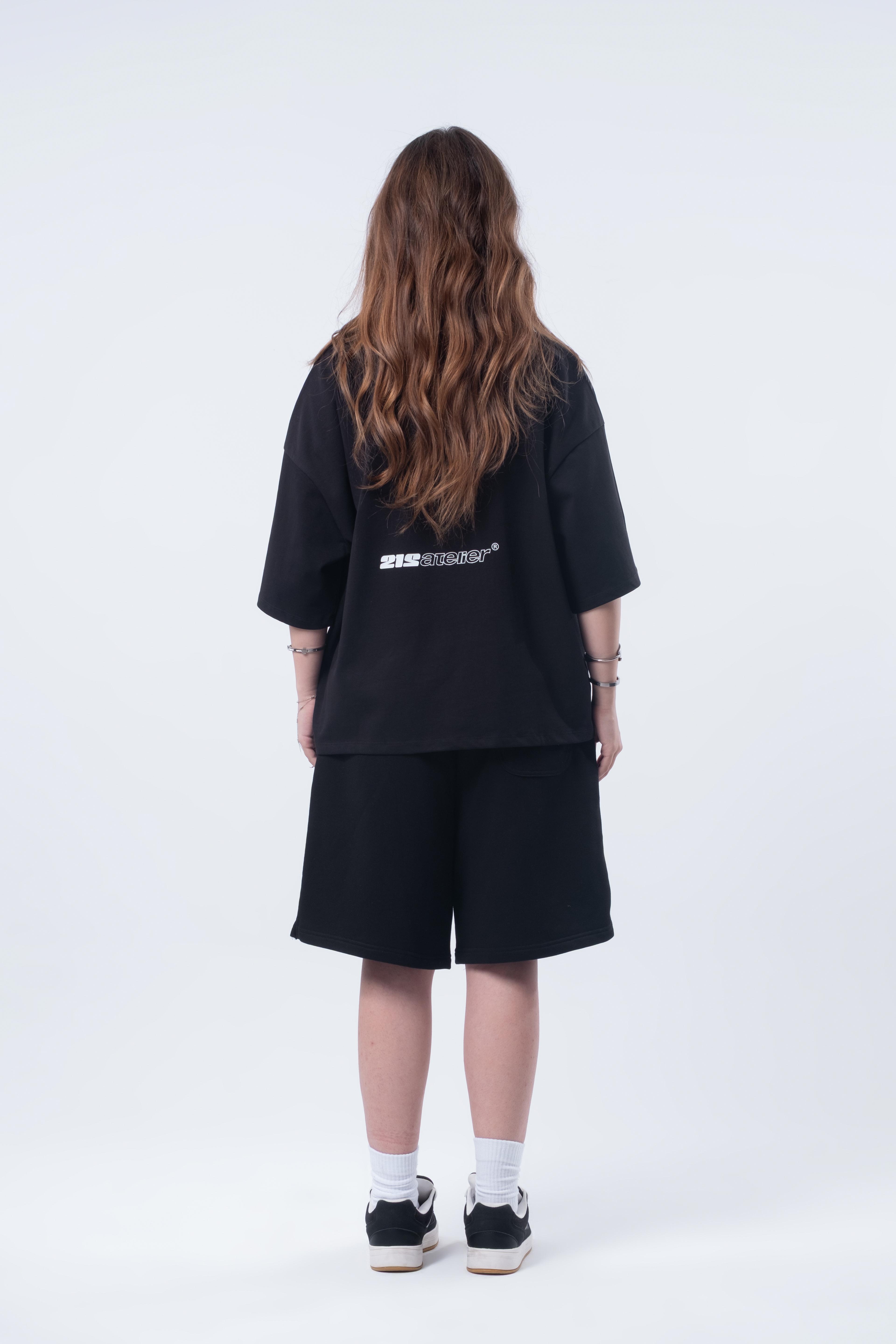 Kısa Kollu Boxy Fit T-shirt Siyah