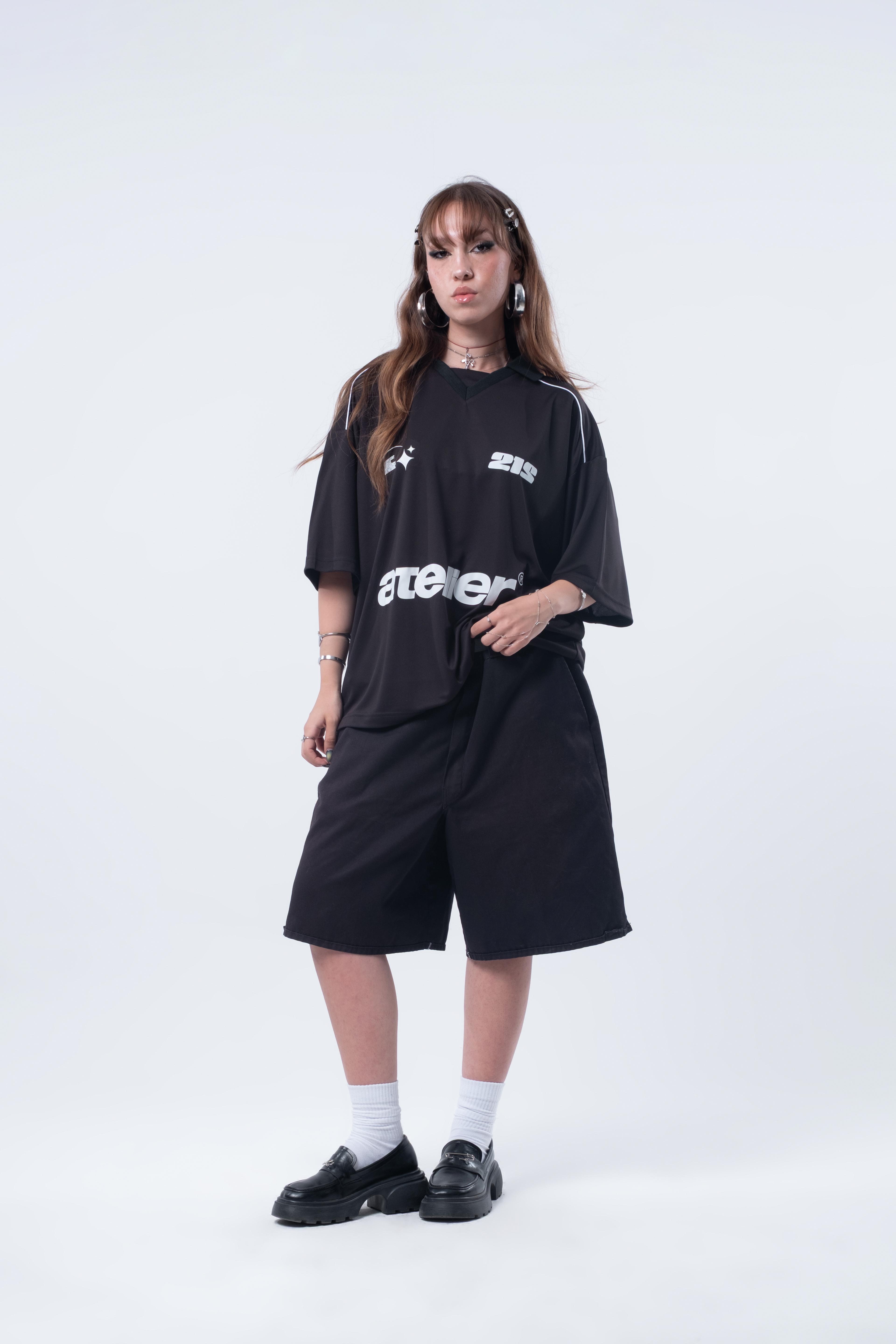 Oversize Jersey Siyah T-shirt