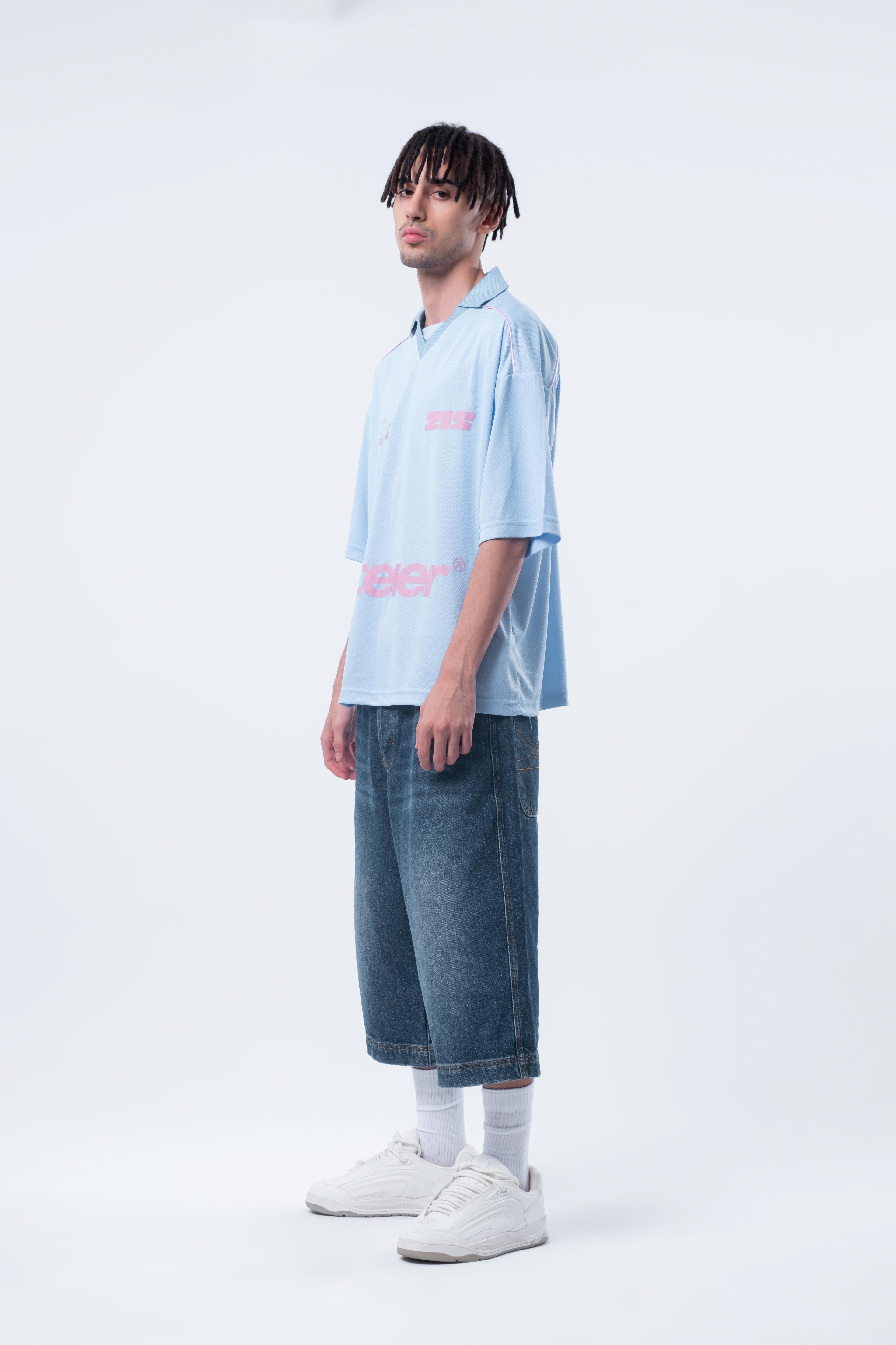 Oversize Jersey Bebek Mavi T-shirt