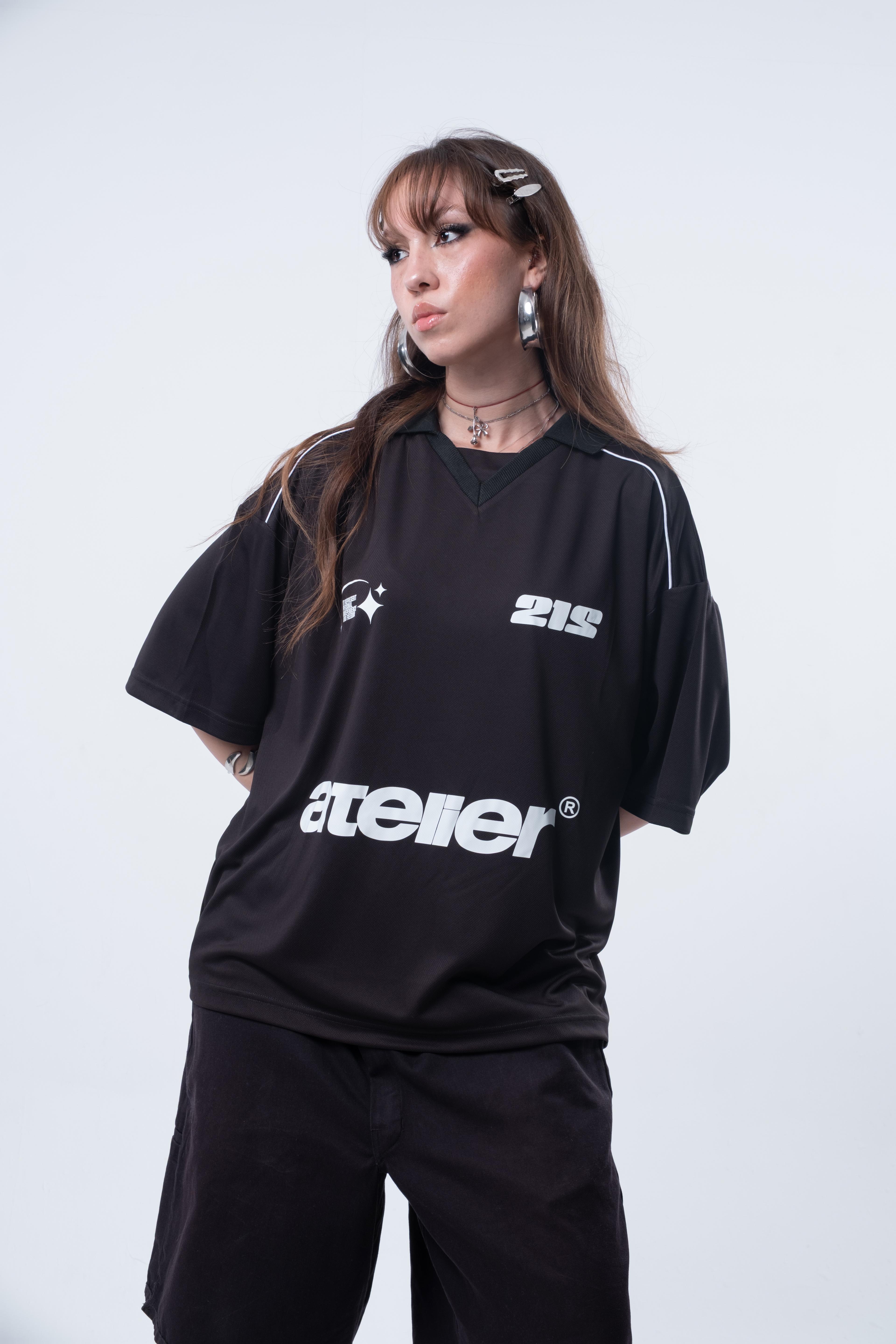 Oversize Jersey Siyah T-shirt