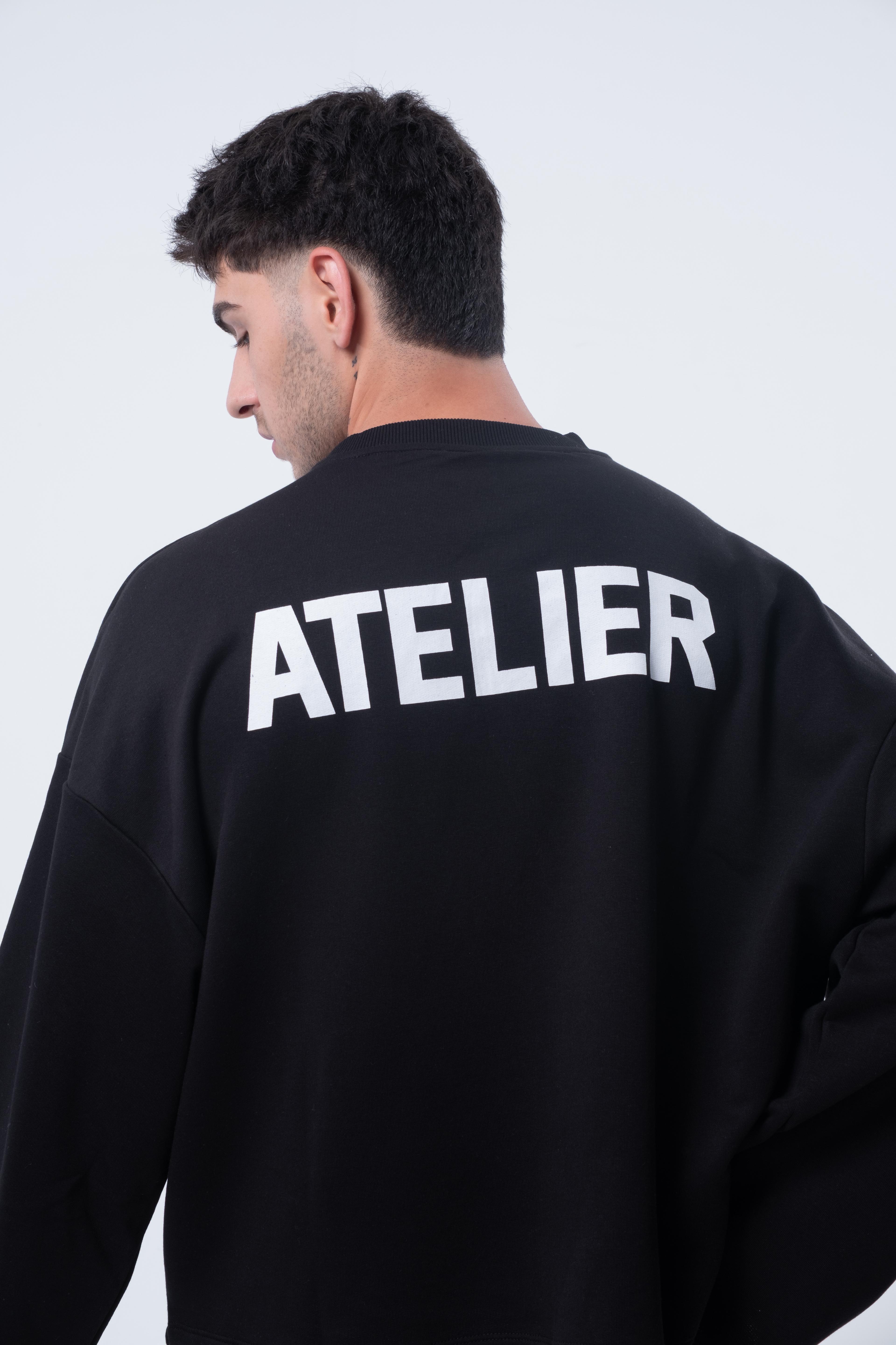 Uzun Kollu Boxy Fit Siyah Sweatshirt