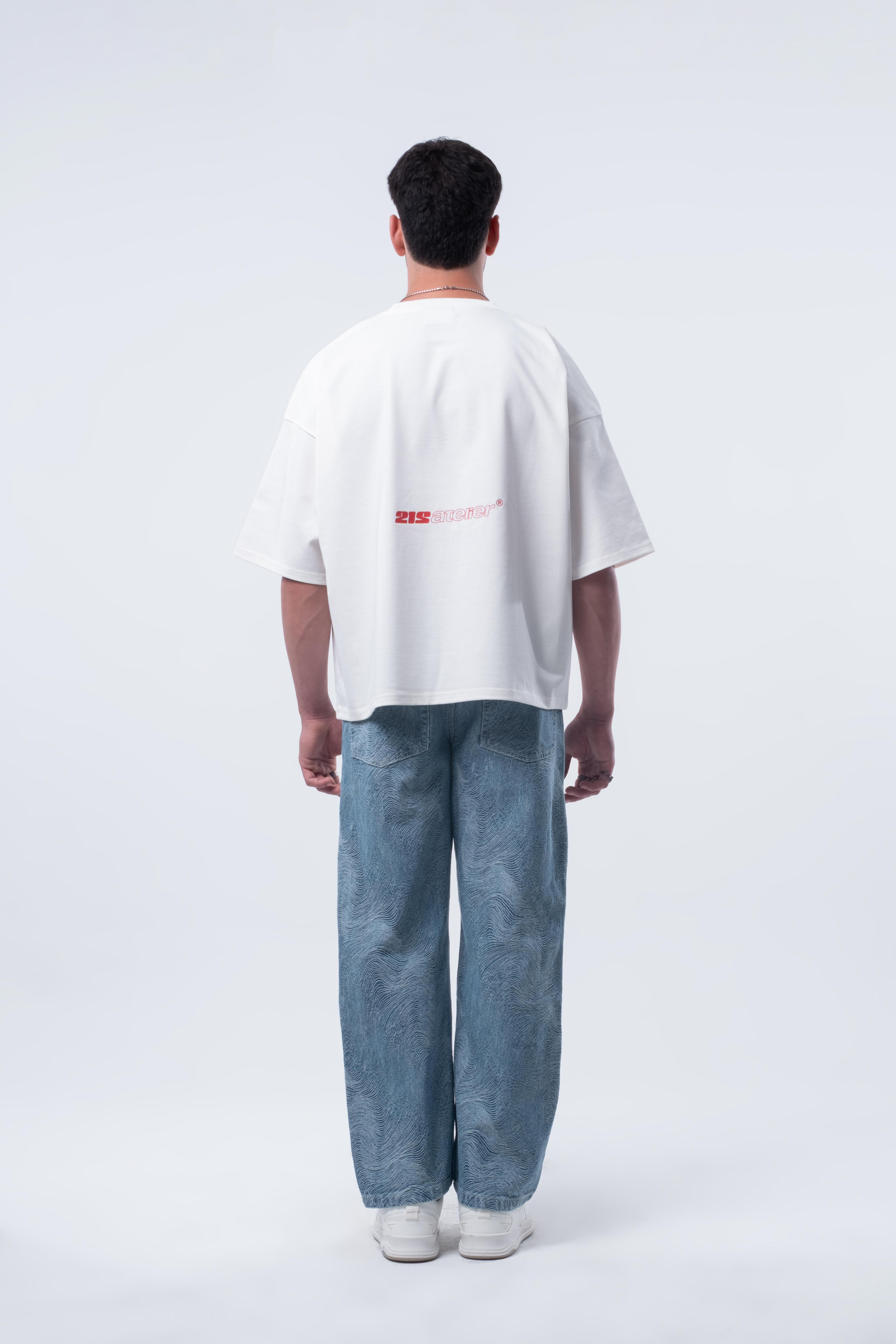 Kısa Kollu Boxy Fit T-shirt Kırık Beyaz