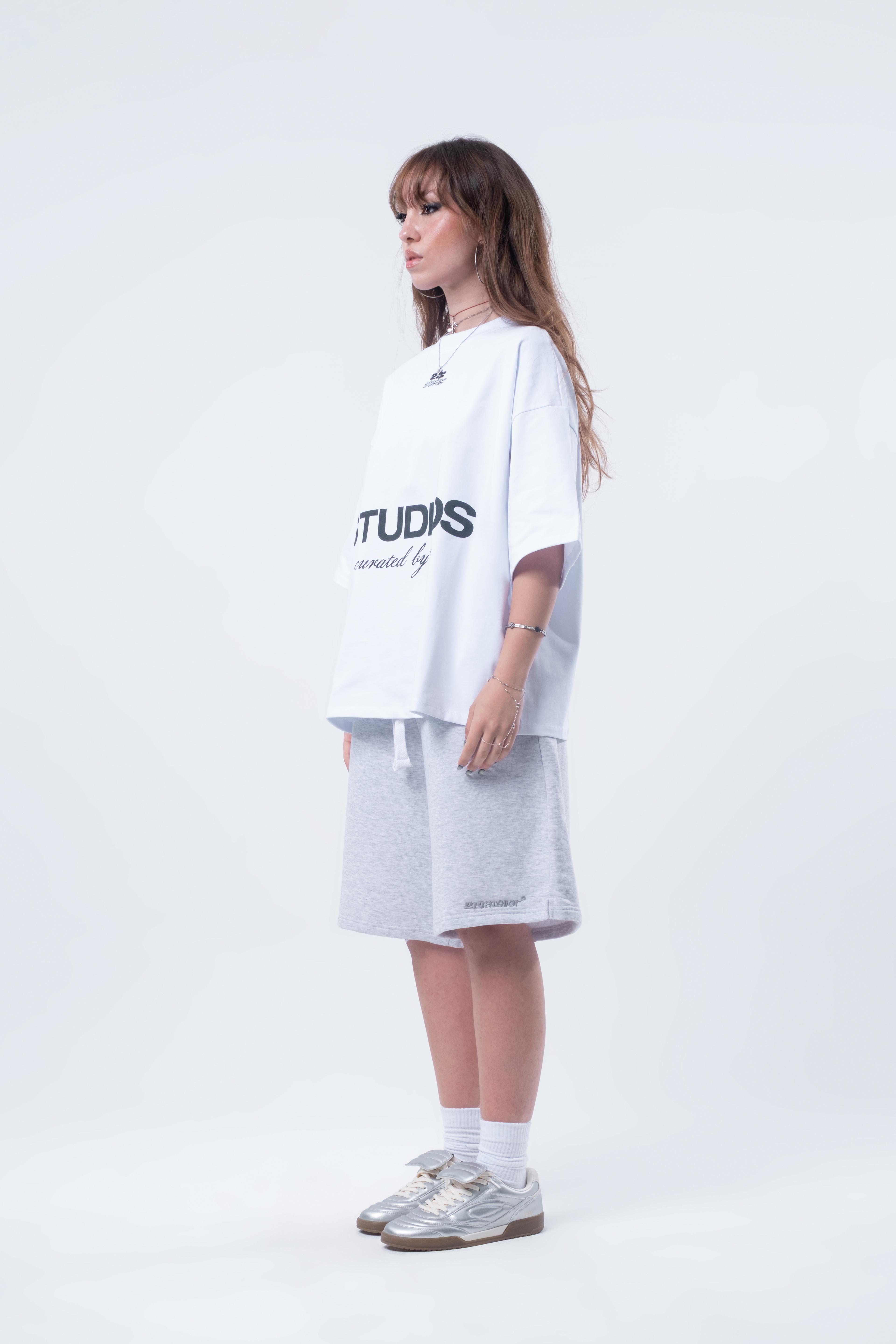 Kısa Kollu Boxy Fit Beyaz T-shirt 