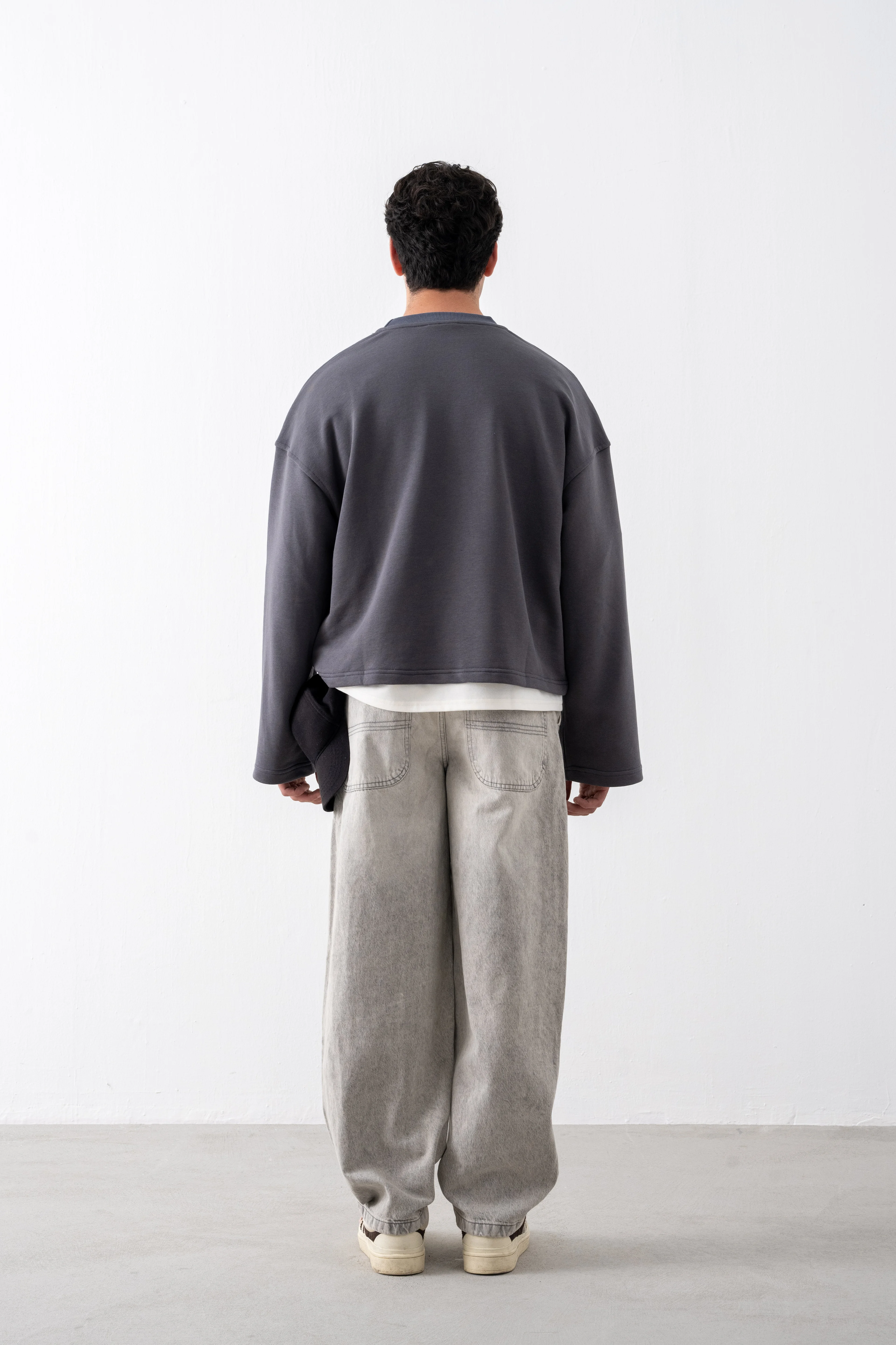 Füme Cropped Boxy Fit Sweatshirt