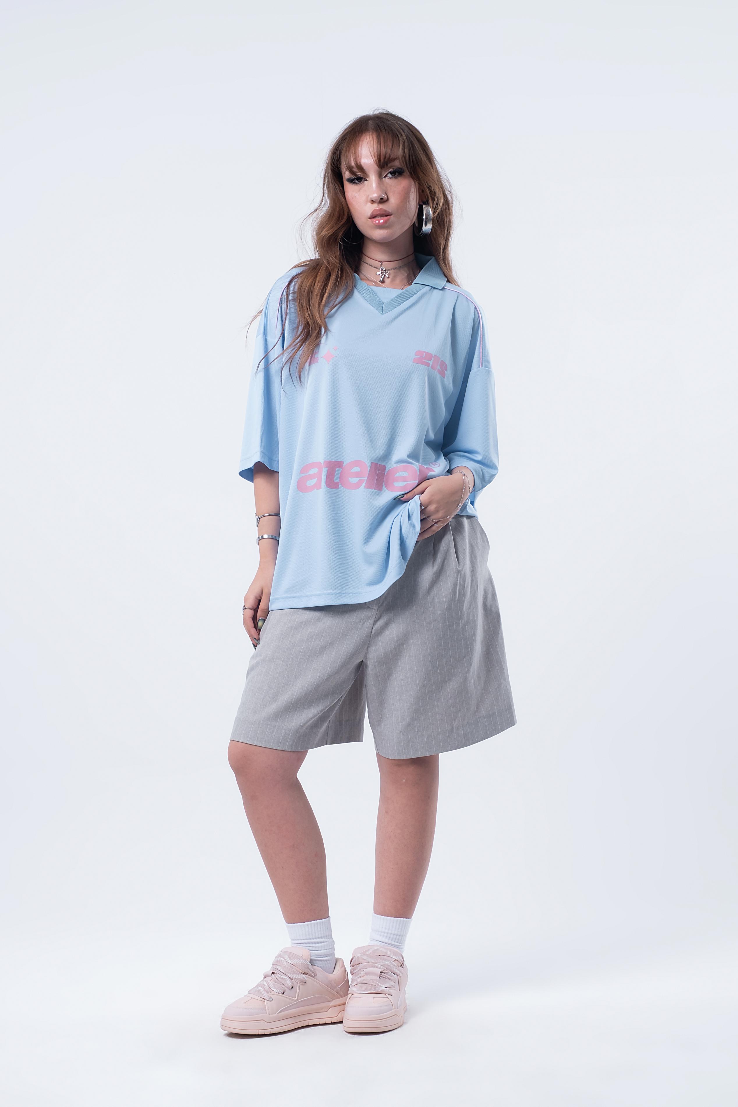 Oversize Jersey Bebek Mavi T-shirt