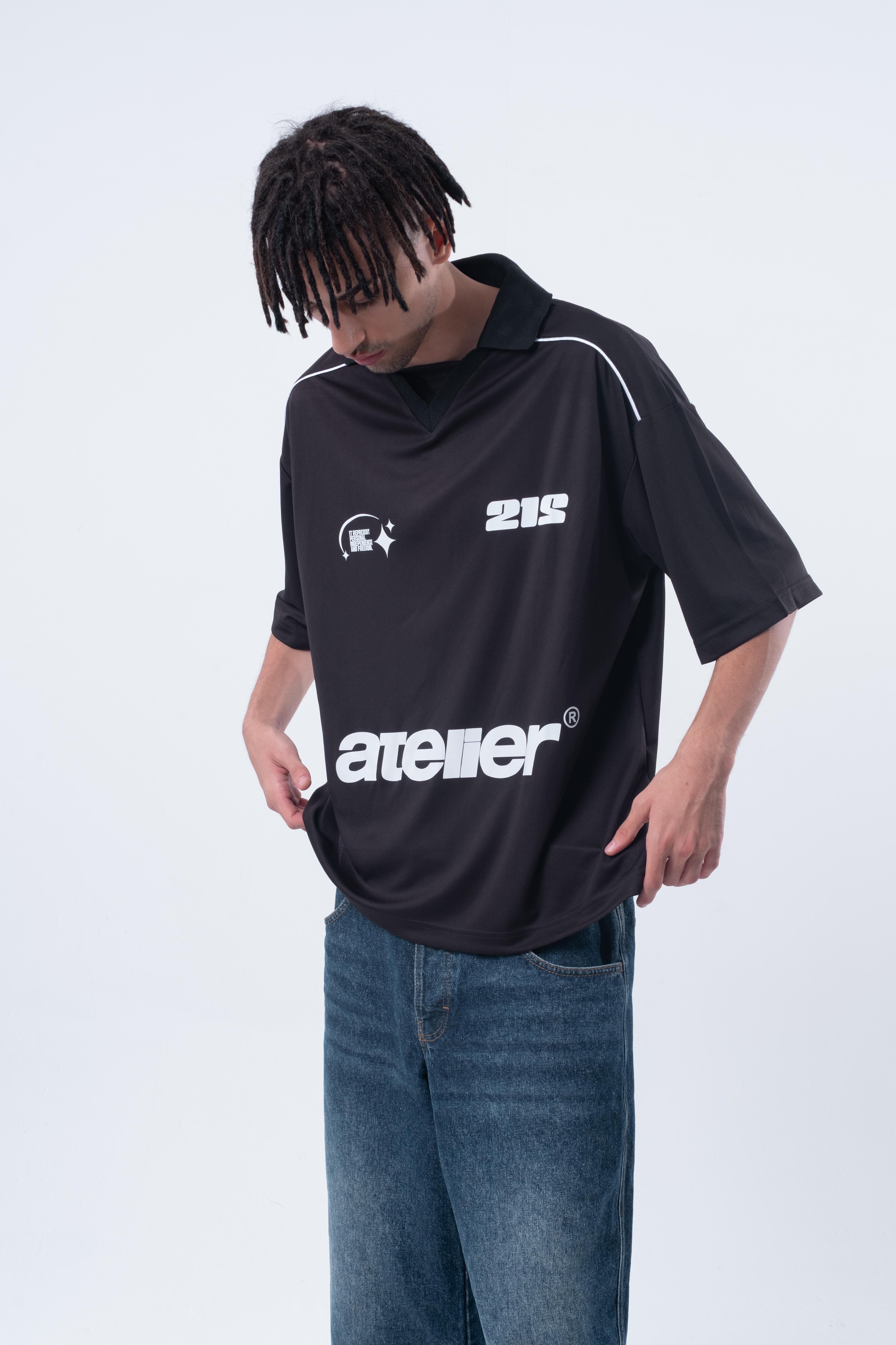 Oversize Jersey Siyah T-shirt