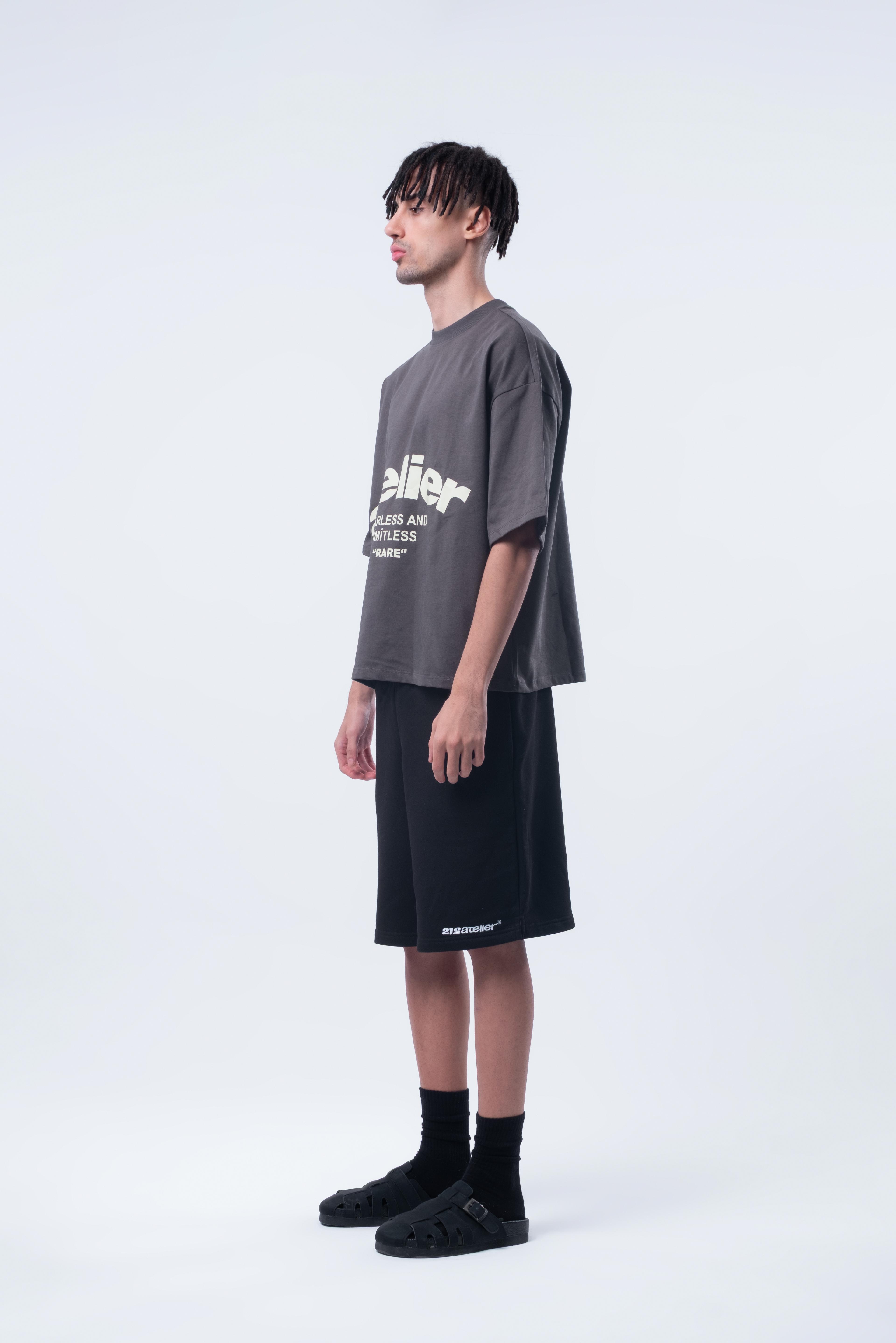 Kısa Kollu Boxy Fit T-shirt Antrasit