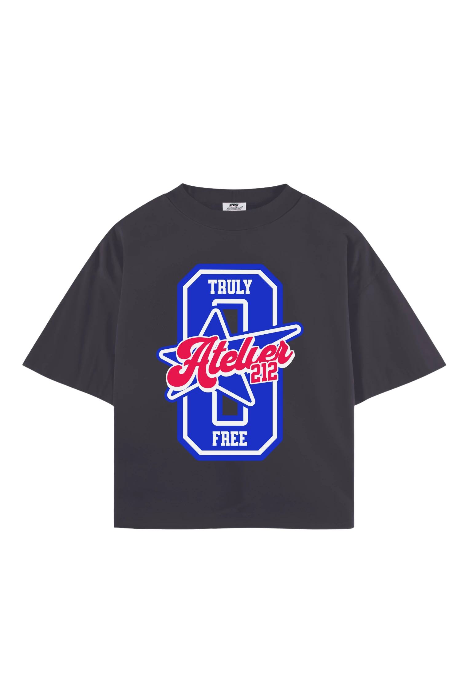 BOXY FİT TRULY FREE BASKILI KIRIK BEYAZ T-SHIRT