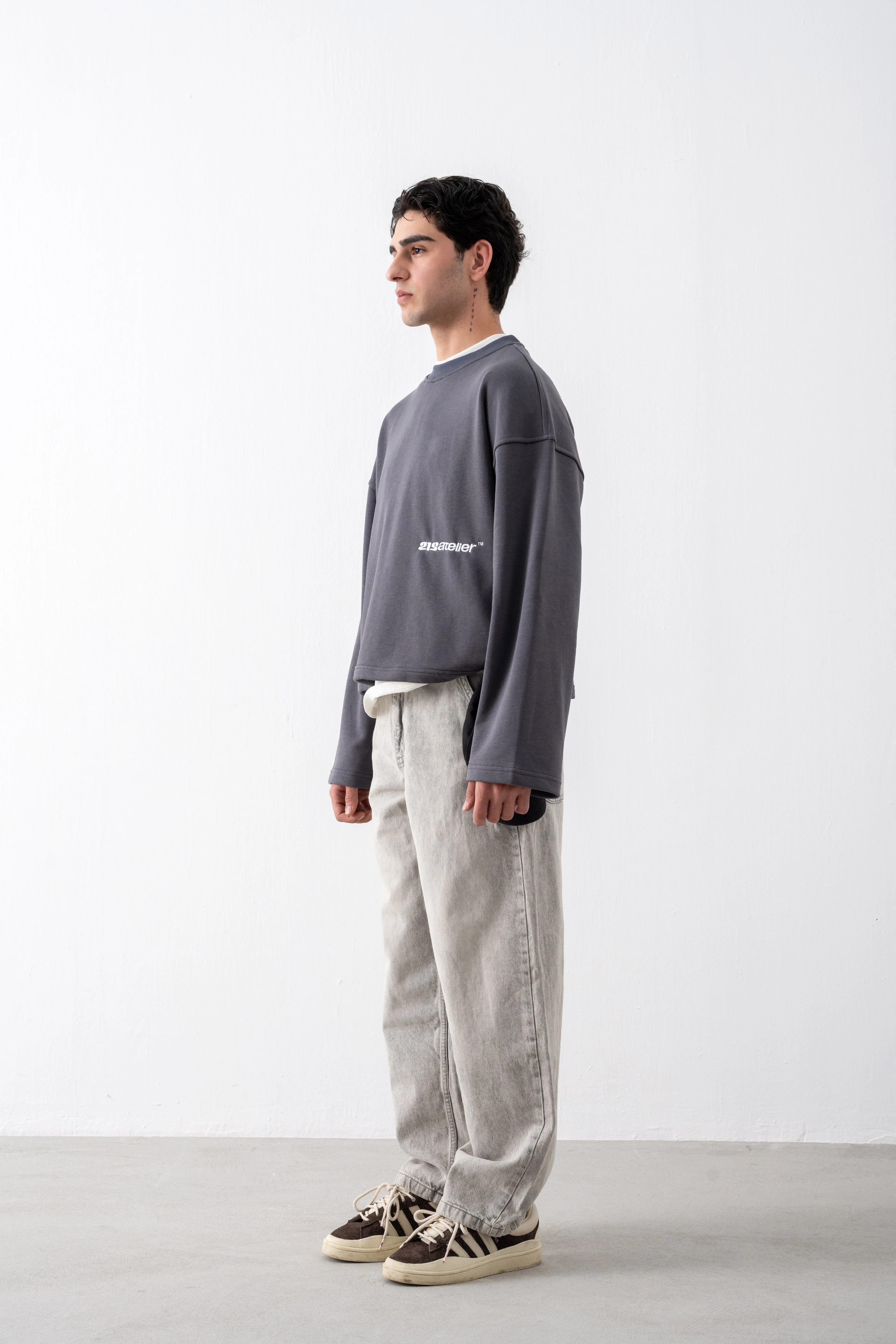 Füme Cropped Boxy Fit Sweatshirt