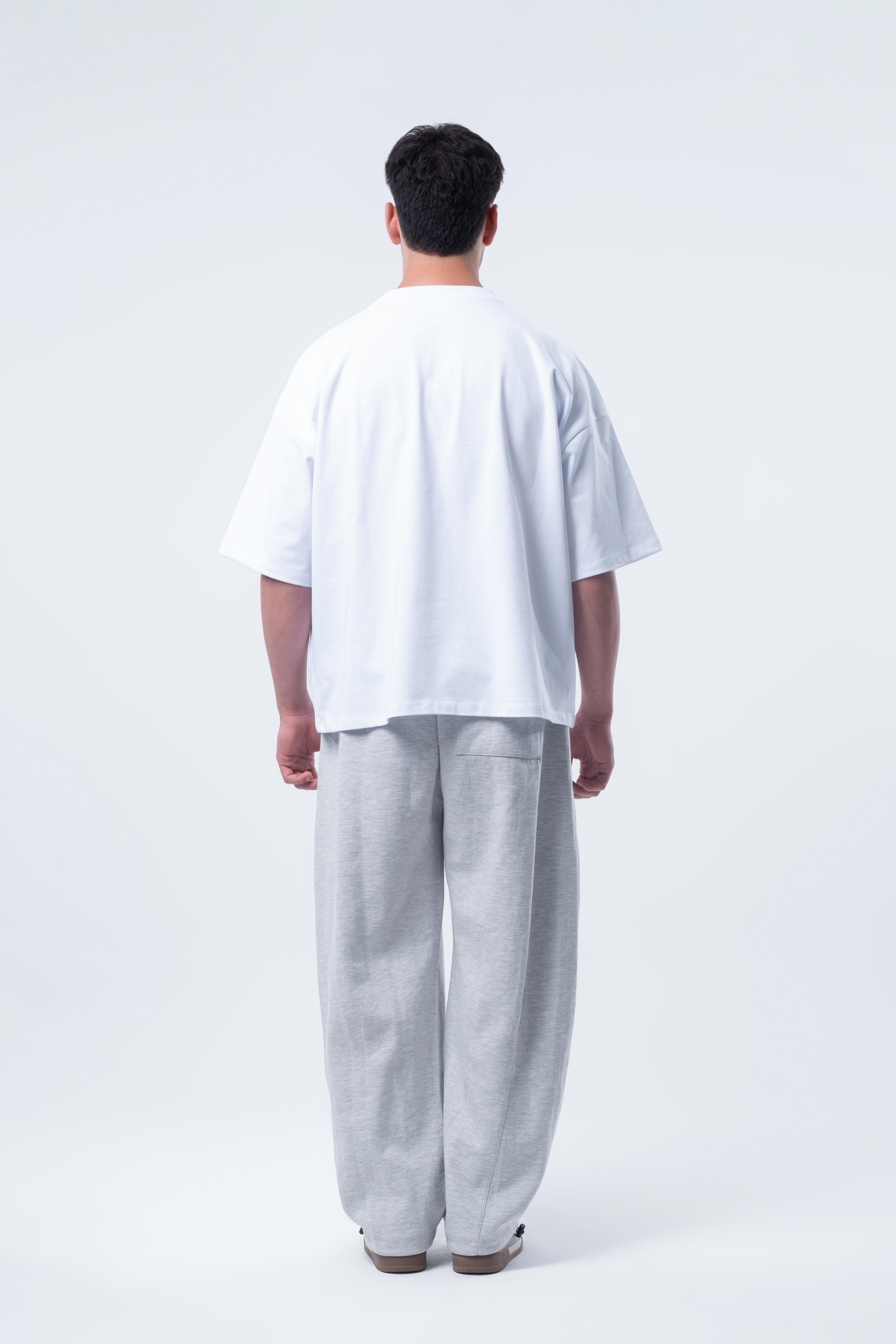 Kısa Kollu Boxy Fit Beyaz T-shirt 