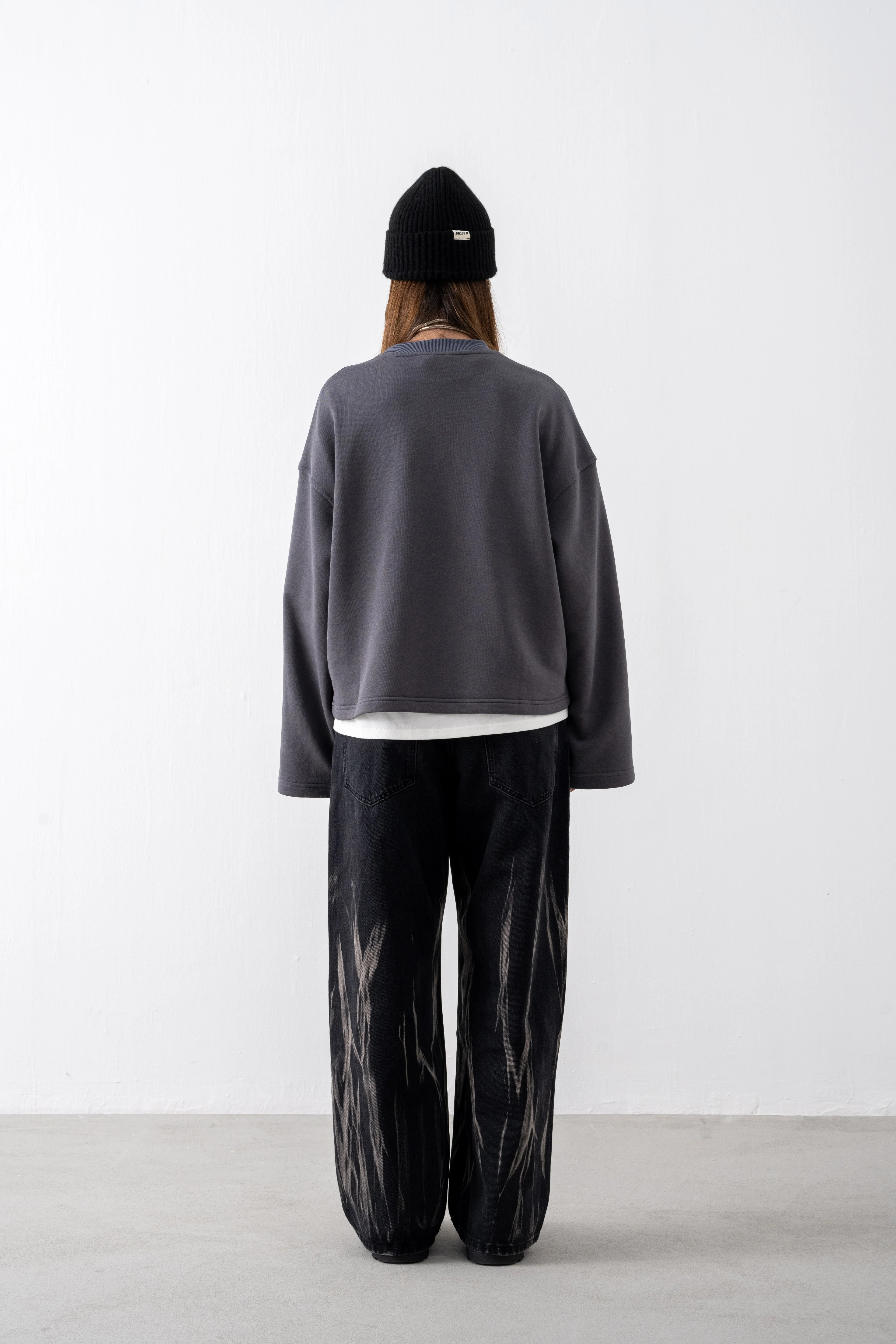 Füme Cropped Boxy Fit Sweatshirt