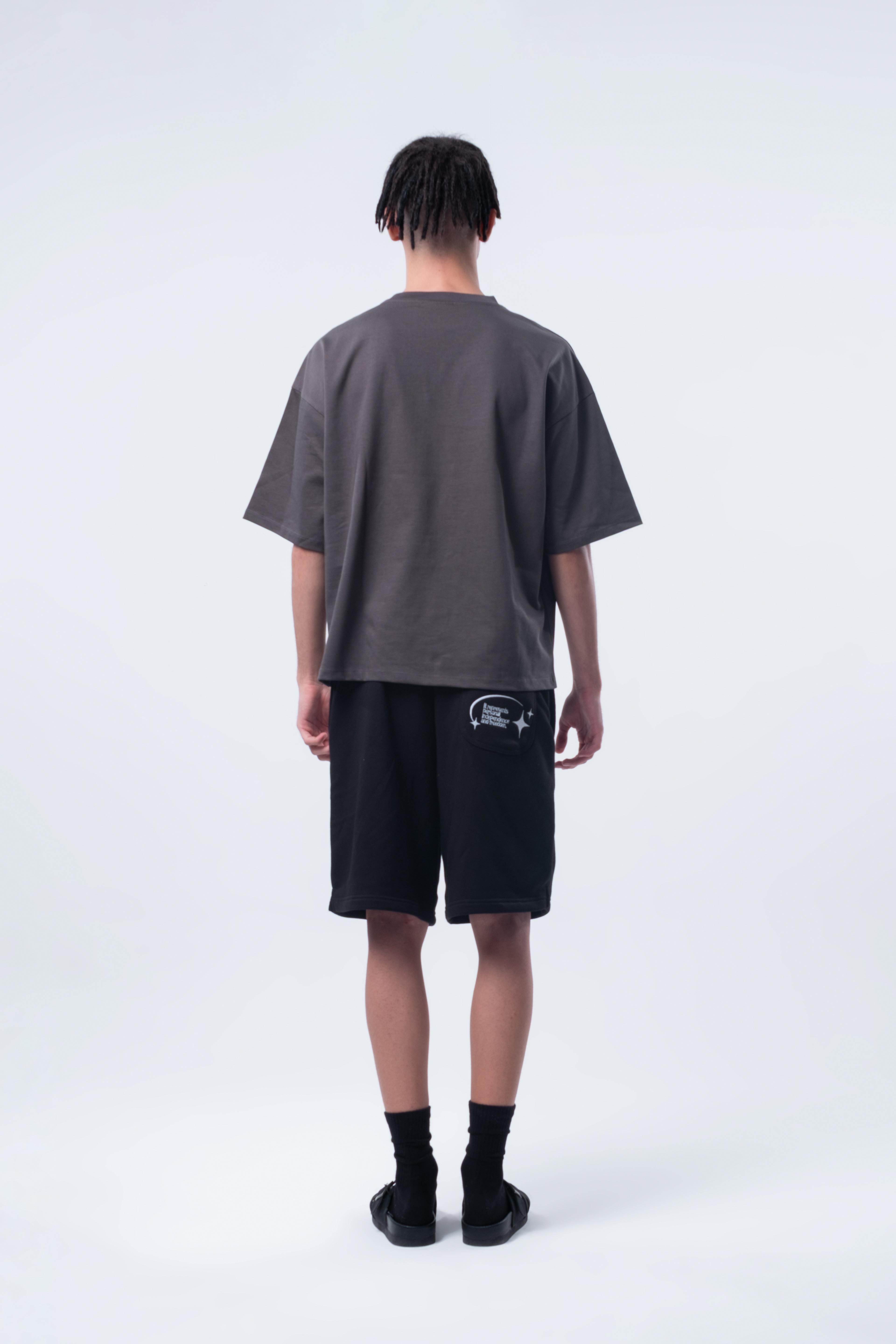 Kısa Kollu Boxy Fit T-shirt Antrasit