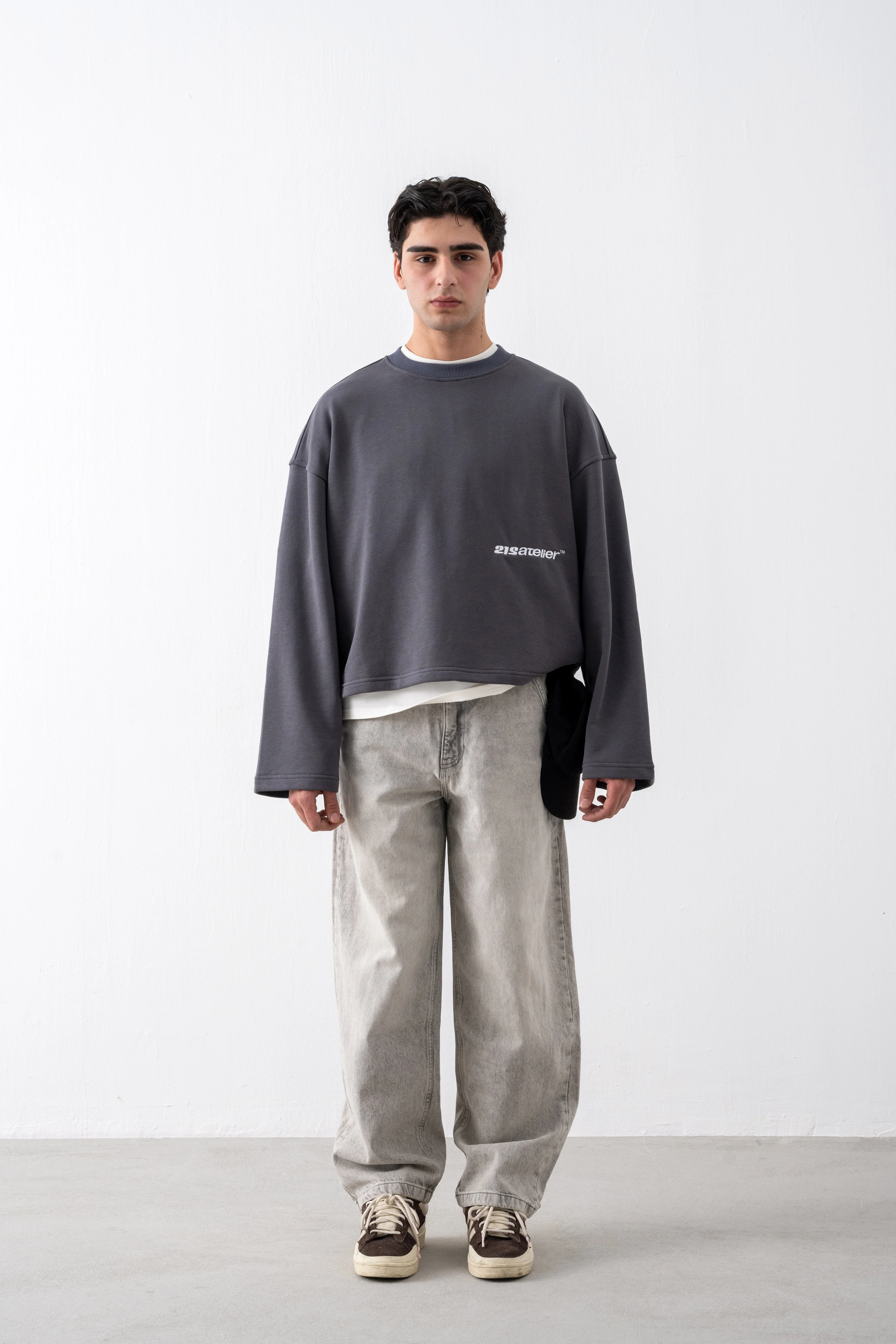 Füme Cropped Boxy Fit Sweatshirt