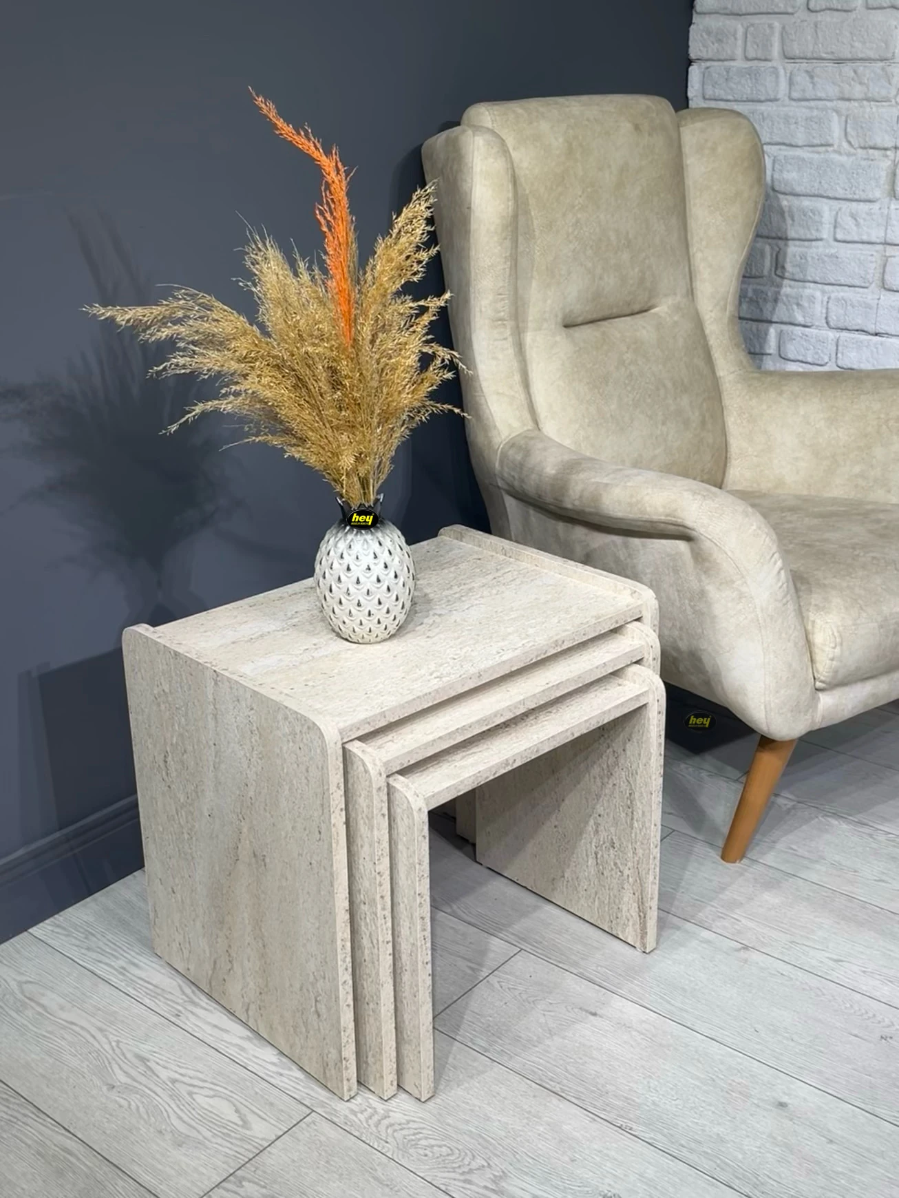 Lara Zigon Sehpa 3'lü Zigon Sehpa Yan Sehpa