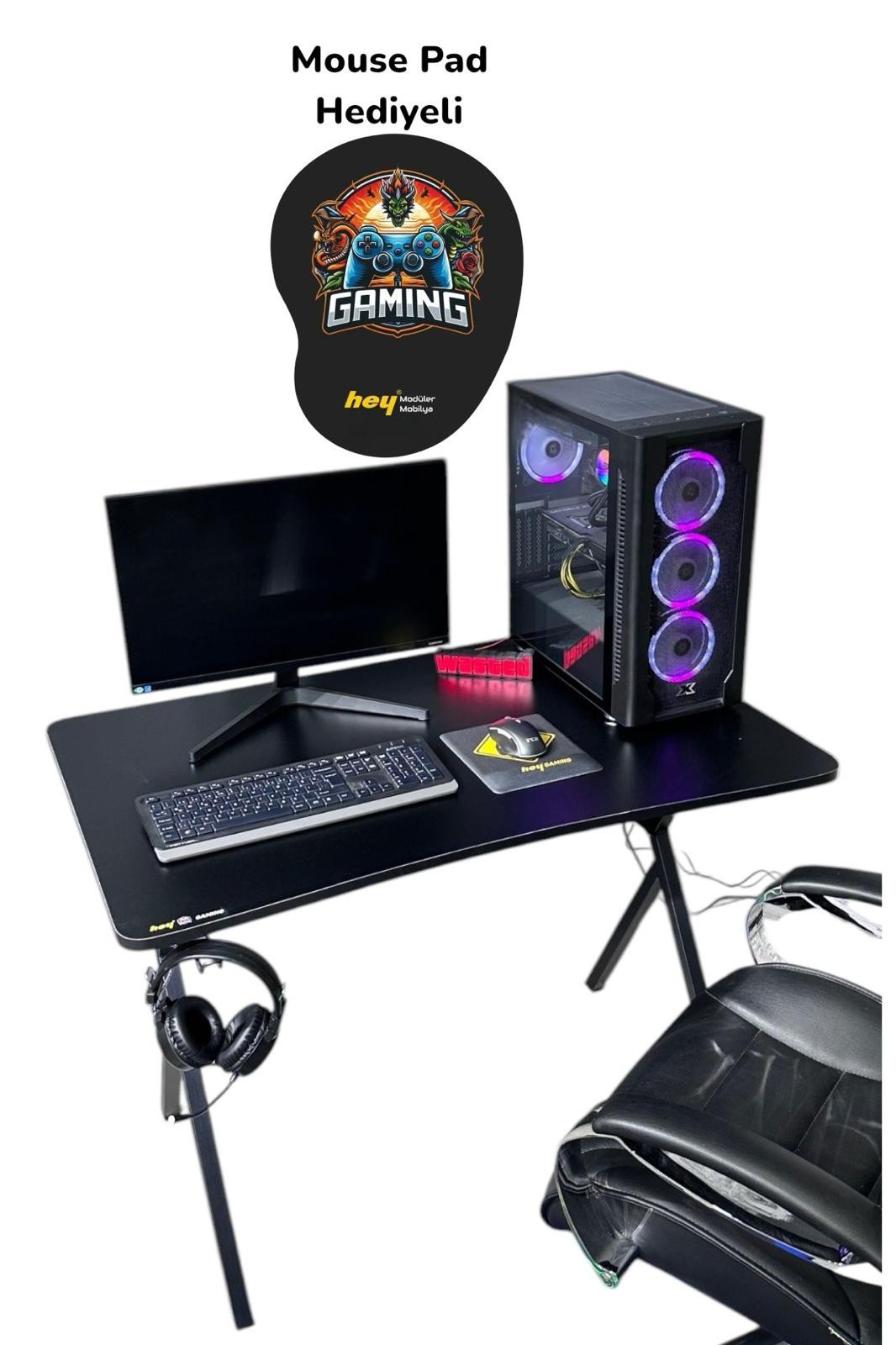 Hey Gaming 2 Profesyonel Oyuncu Masası 110 Cm