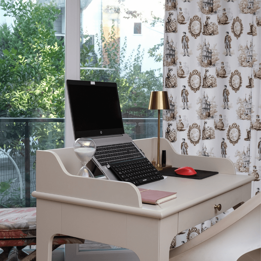 Toile de Jouy Tarzı Klasik Desenli Perde (2 Kanat Perde 135×260 cm)
