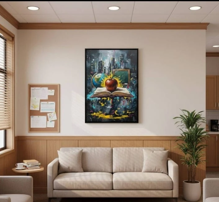 Öğreten ve Geleceğe Yön Veren Kahraman Ellerin Gurur Akrilik Boya Tablosu 1021