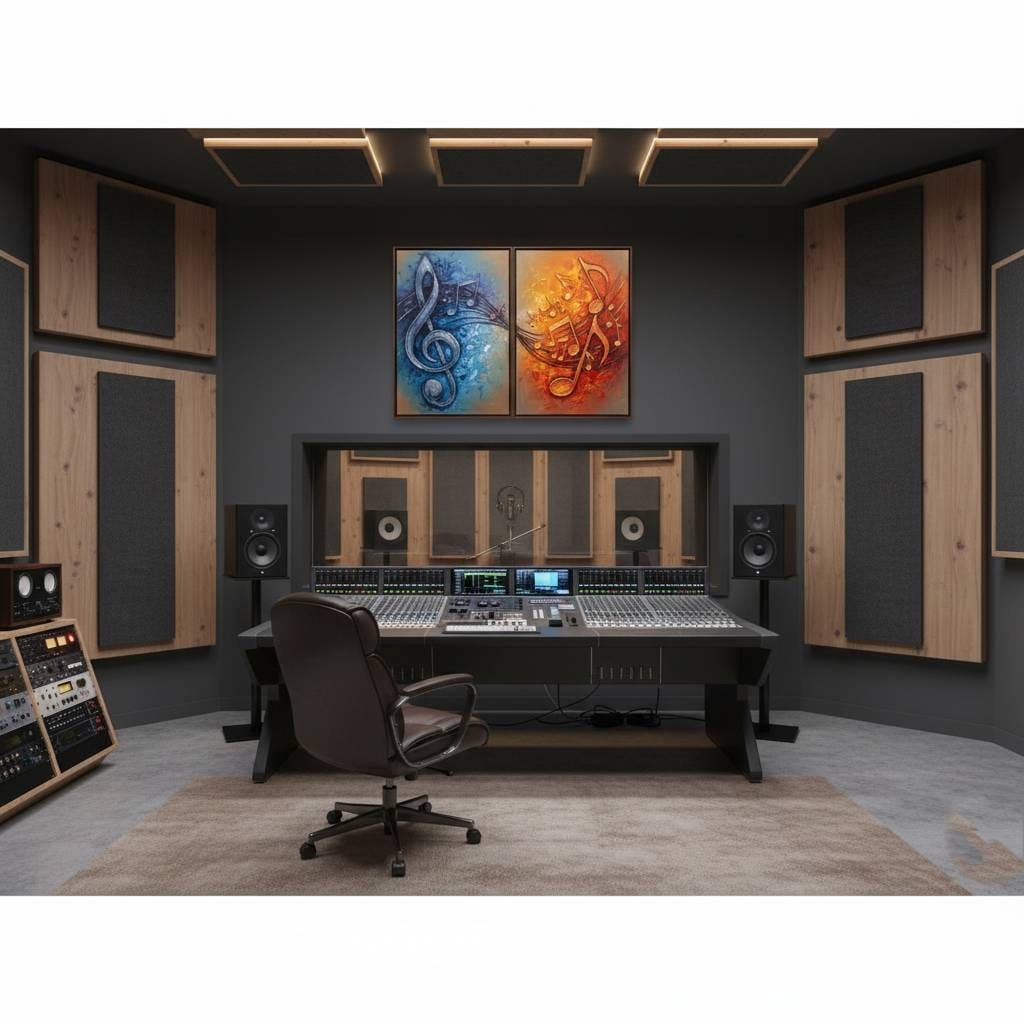 Sound Spectrum Müzik Notaları ve Sol Anahtarı Akrilik Boyu İkili Tablo 1038