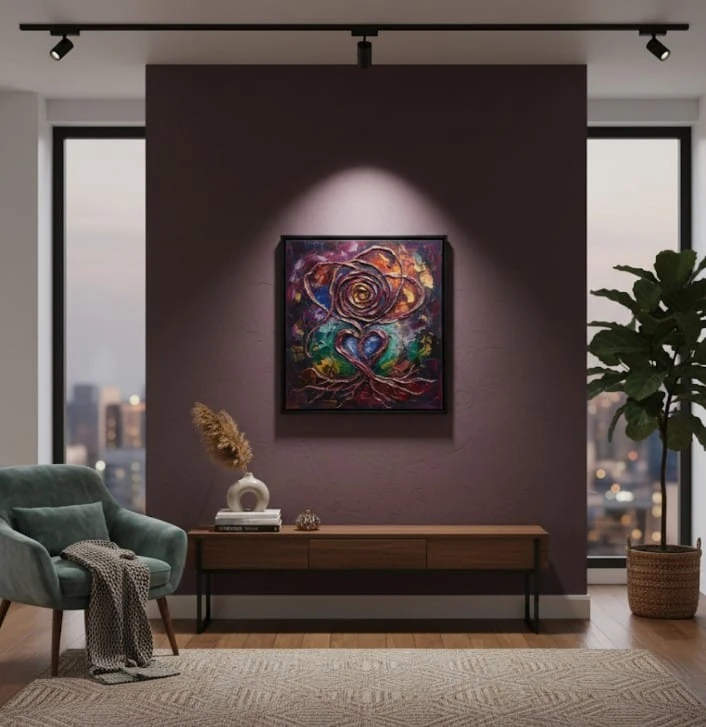 Sonsuz Aşkın Köklerindeki Derin Sevgi Dokulu Akrilik Tablo 1011