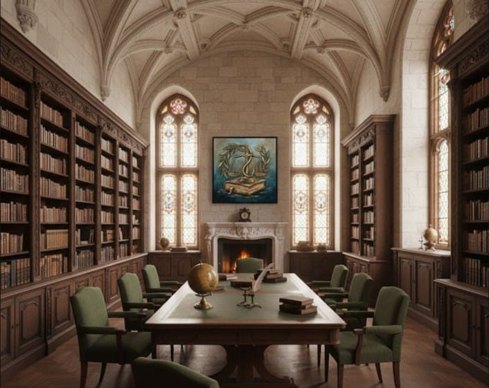 Yargı Odası ve Adaletin Dengesi Akrilik Boya Tablosu 1022