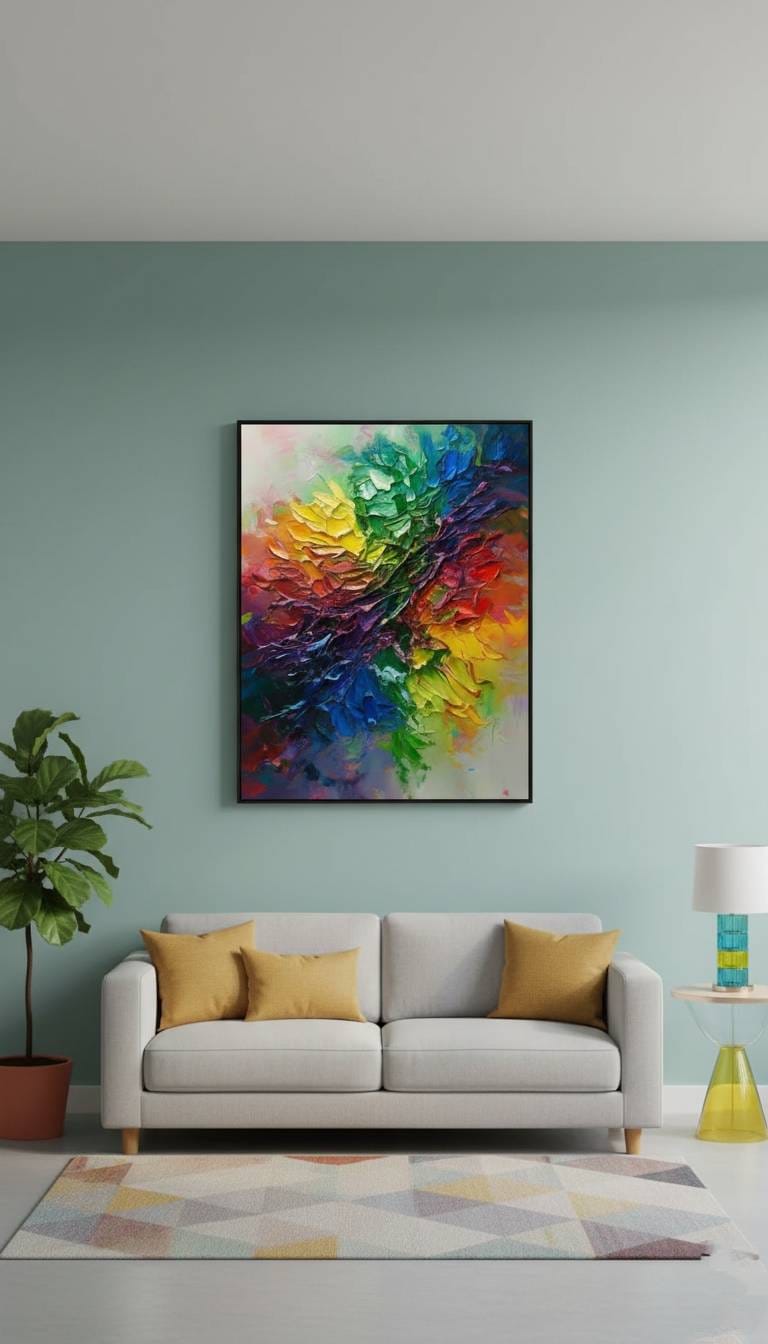 Rainbow Flow Canlı Renkler Gökkuşağı Tablosu 1037