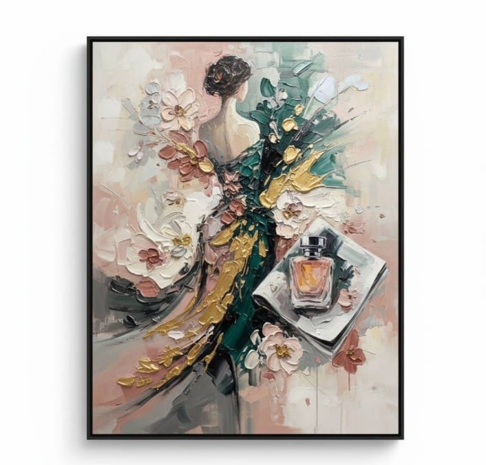 Tasarımcının Benliğindeki Zerafetin Esansı Dokulu Akrilik Boya Tablosu 1017