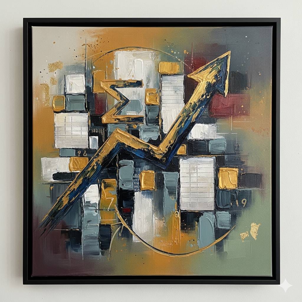 İş Dünyasında Yükselen Grafikle Başarının Sanatı Dokulu Akrilik Tablo 1018