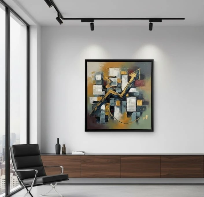 İş Dünyasında Yükselen Grafikle Başarının Sanatı Dokulu Akrilik Tablo 1018