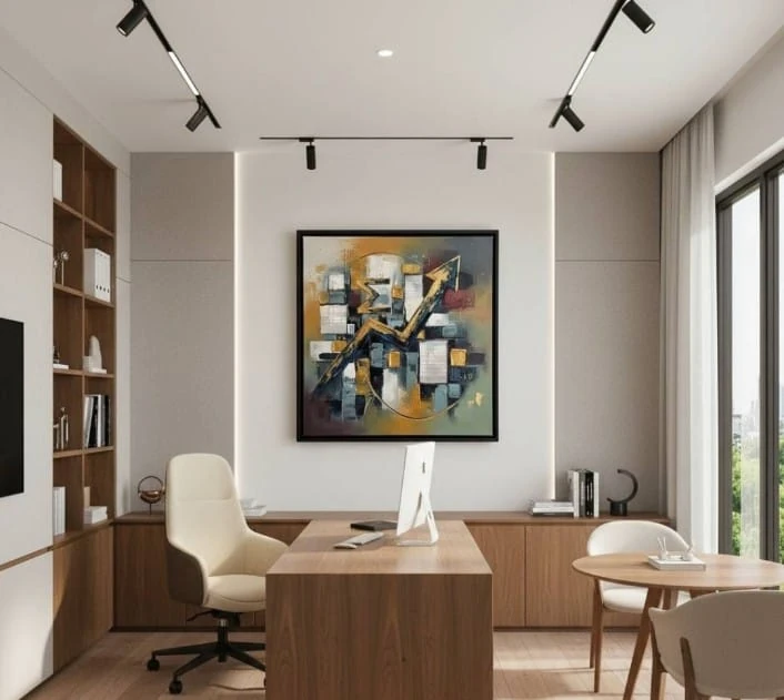 İş Dünyasında Yükselen Grafikle Başarının Sanatı Dokulu Akrilik Tablo 1018