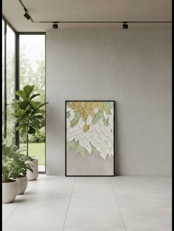 Doğal ve Ferahlatıcı His Uyandıran Bahçe Esintisi Akrilik Boya Tablo Çalışması 1023